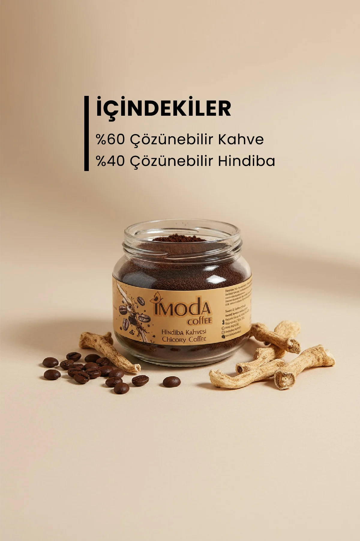 Hindiba Kahvesi 150 gr Cam Kavanoz – 60 Kullanımlık Granül Kahve, Yumuşak İçim görsel 3