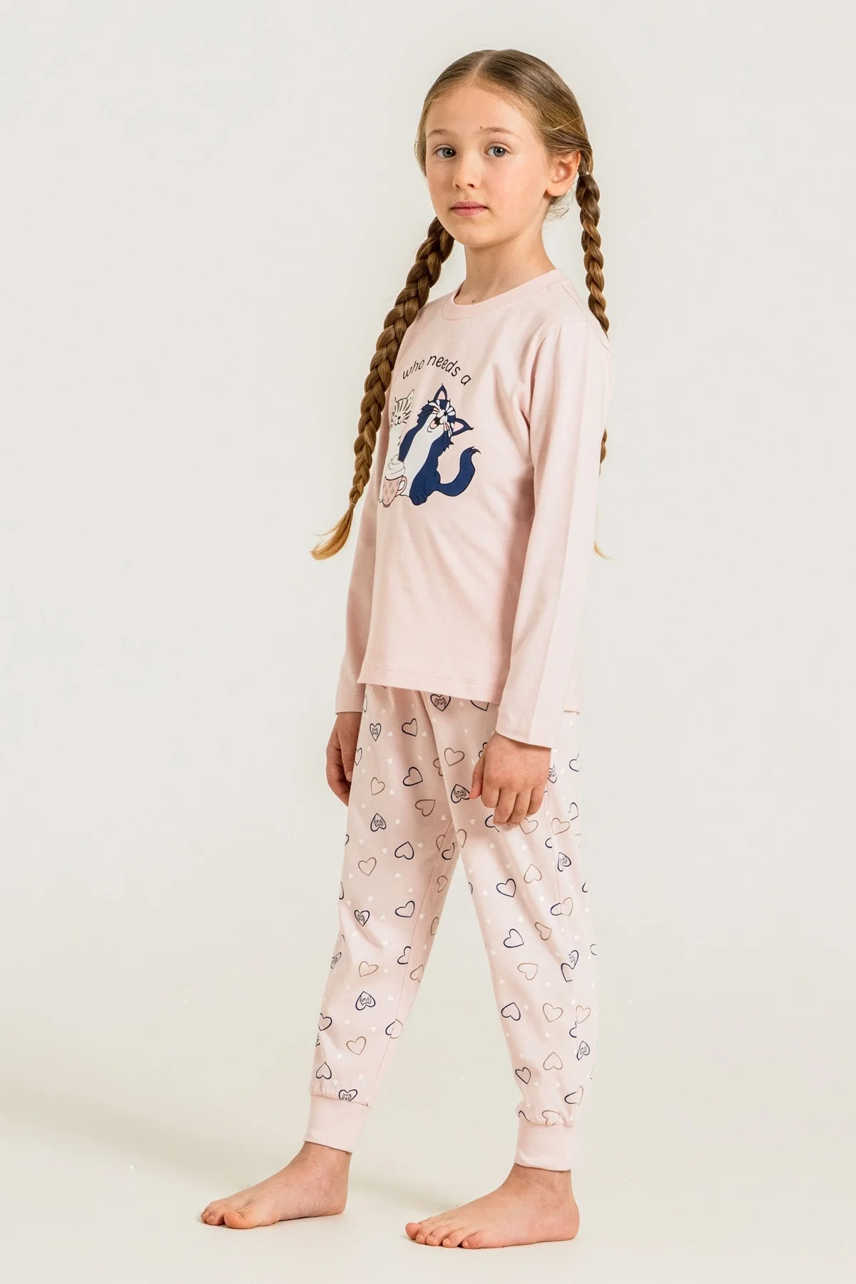 Rolypoly Rp3902-G Kız Çocuk Uzun Kol Pijama Takım görsel 5