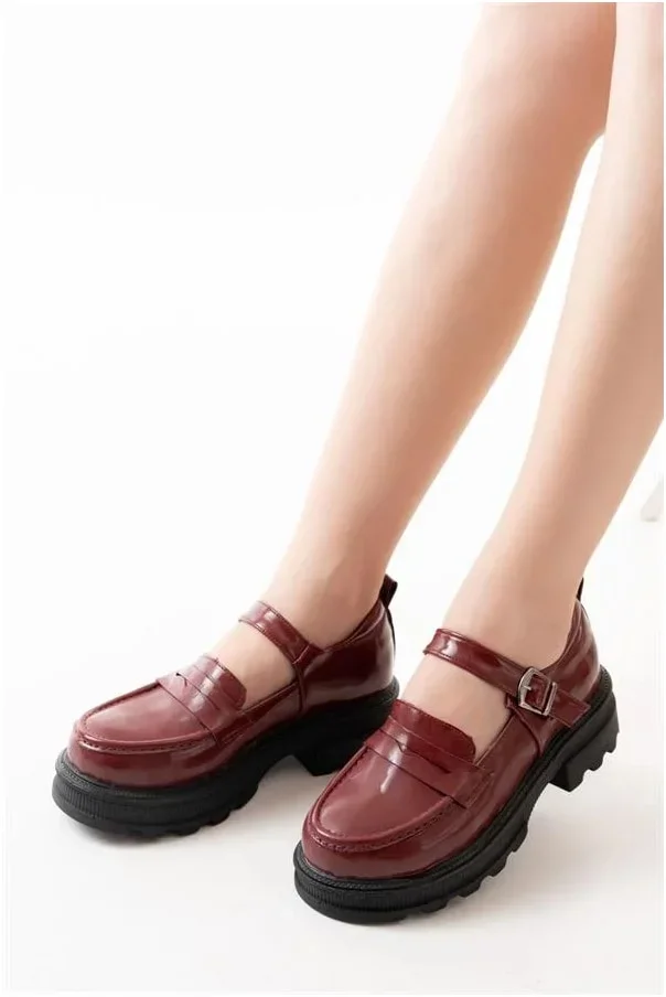 Kadın Rugan Loafer Ayakkabı Ayakkabı Tabanlı Yüksek Casual Rahatlatıcı görsel 2