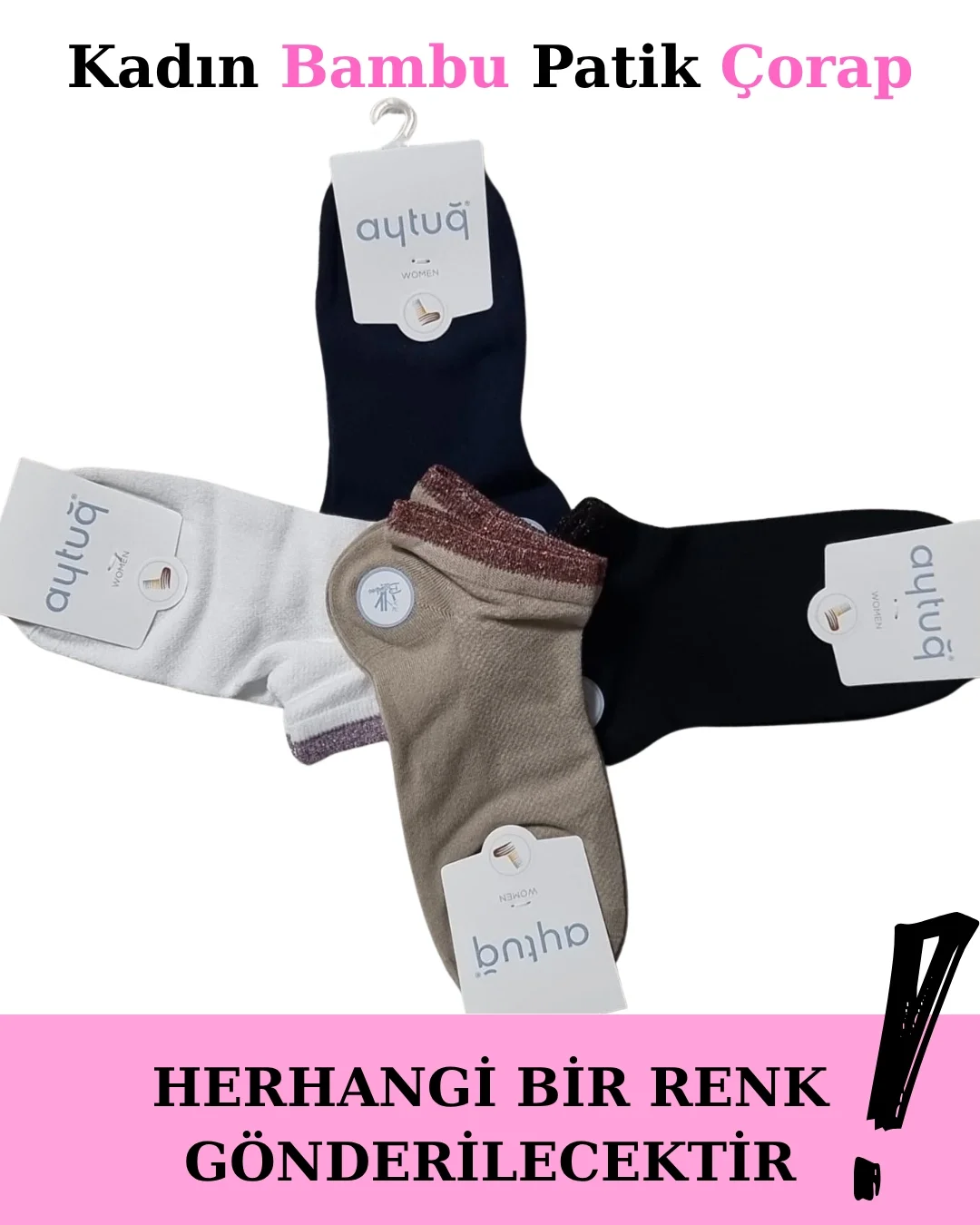 Aytuğ 34296 Kadın Bambu Patik Çorap