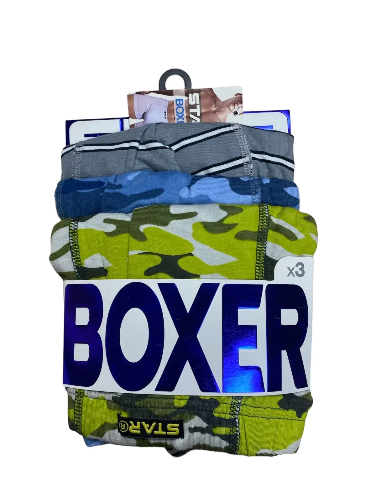 Star 106 Desenli Pamuklu Kemer Likralı 3'Lü Boxer görsel 5