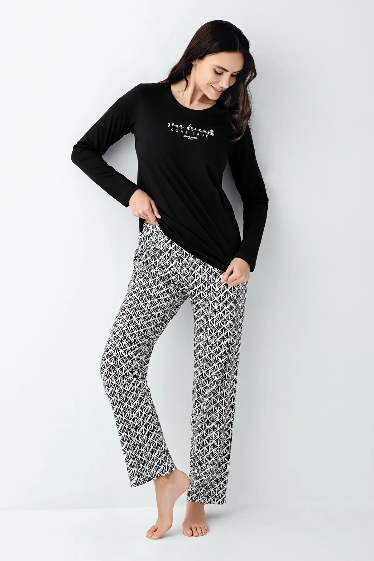 Pierre Cardin 9068-S Kadın Uzun Kol Pijama Takım görsel 2
