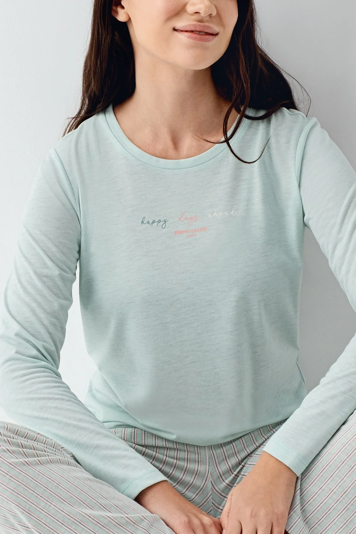 Pierre Cardin 9050-S Kadın Uzun Kol Pijama Takım görsel 3