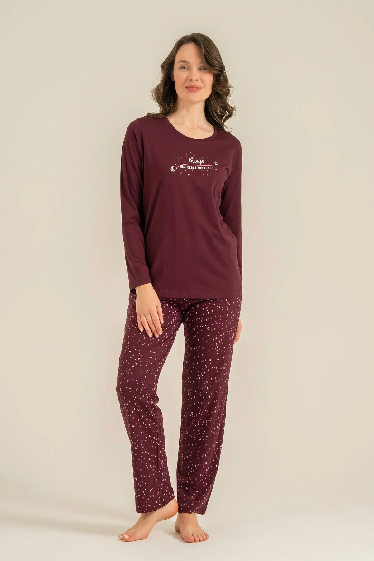 Arnetta Ar3774-S Kadın Uzun Kollu Pijama Takım görsel 5