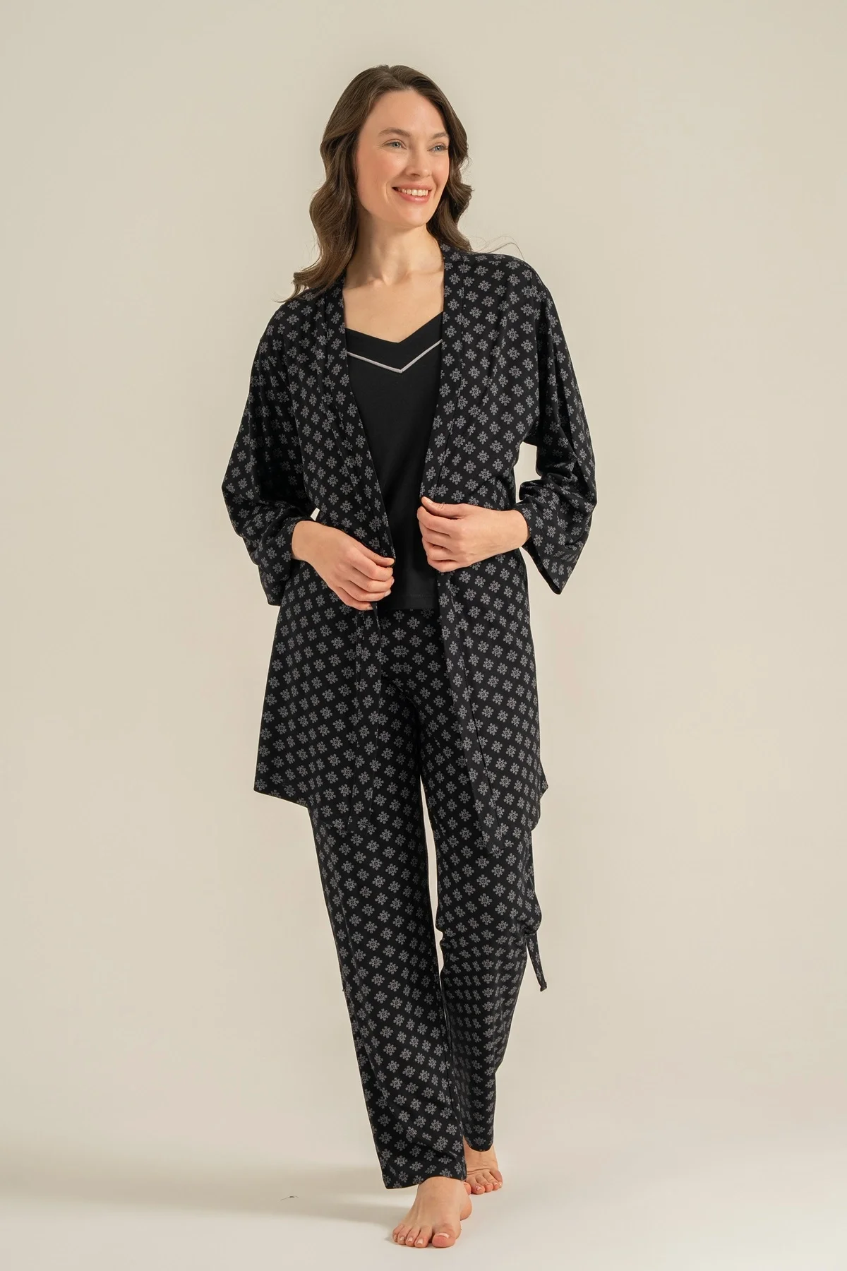 Pierre Cardin 9291-S Kadın 3'Lü Pijama Takımı görsel 3