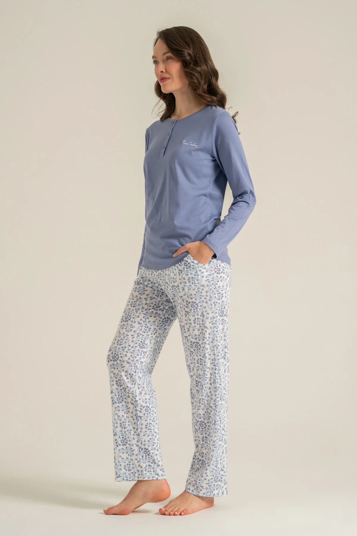 Pierre Cardin Pc9270-X Kadın Uzun Kollu Pijama Takımı görsel 3