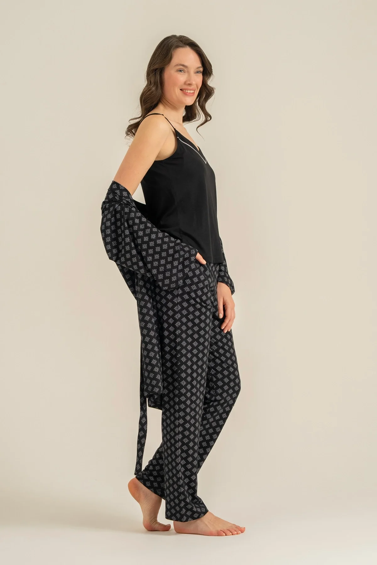 Pierre Cardin 9291-S Kadın 3'Lü Pijama Takımı görsel 7