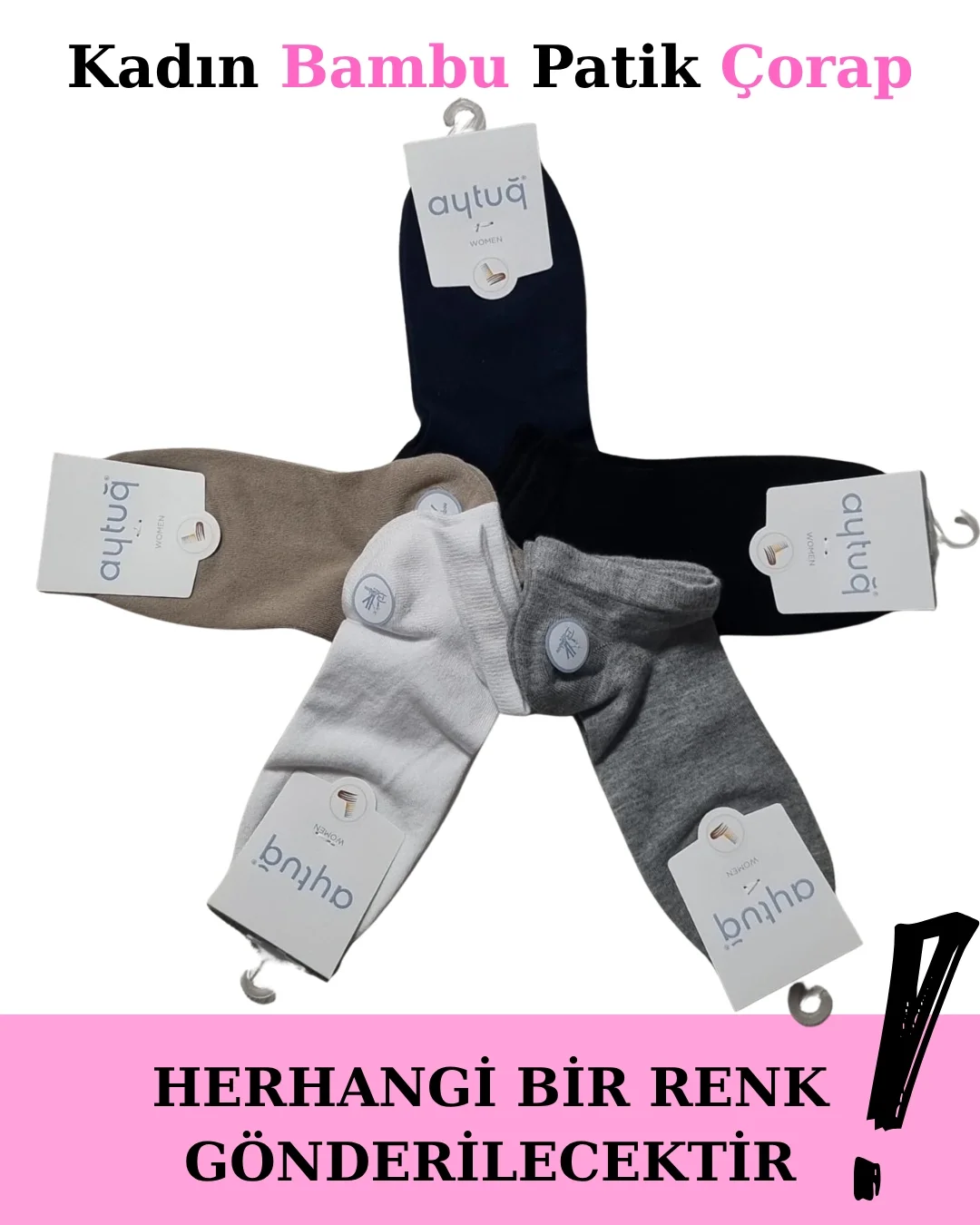 Aytuğ 34220 Kadın Bambu Patik Çorap