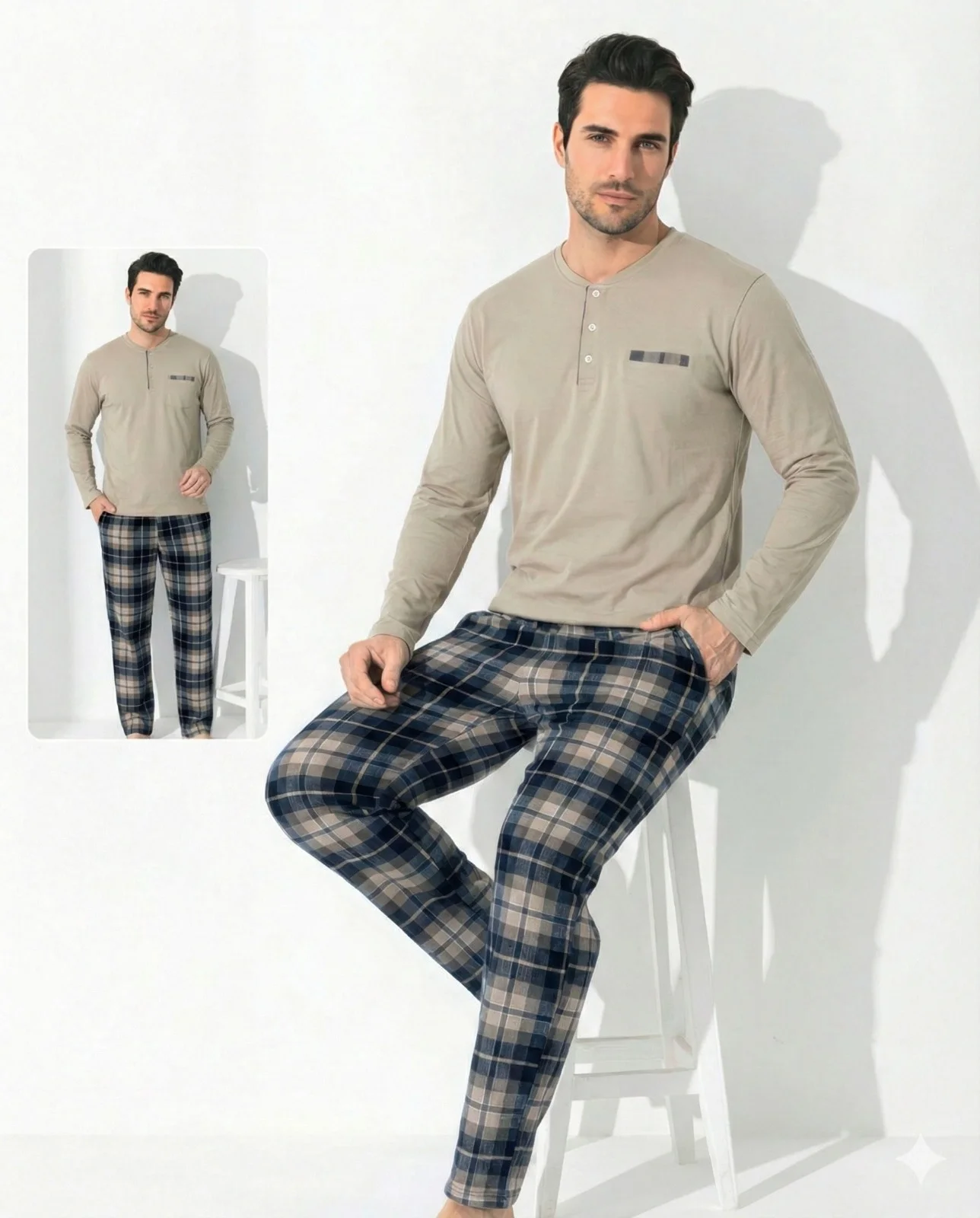 Boyraz 0697 Erkek Uzun Kol Penye Pijama Takımı