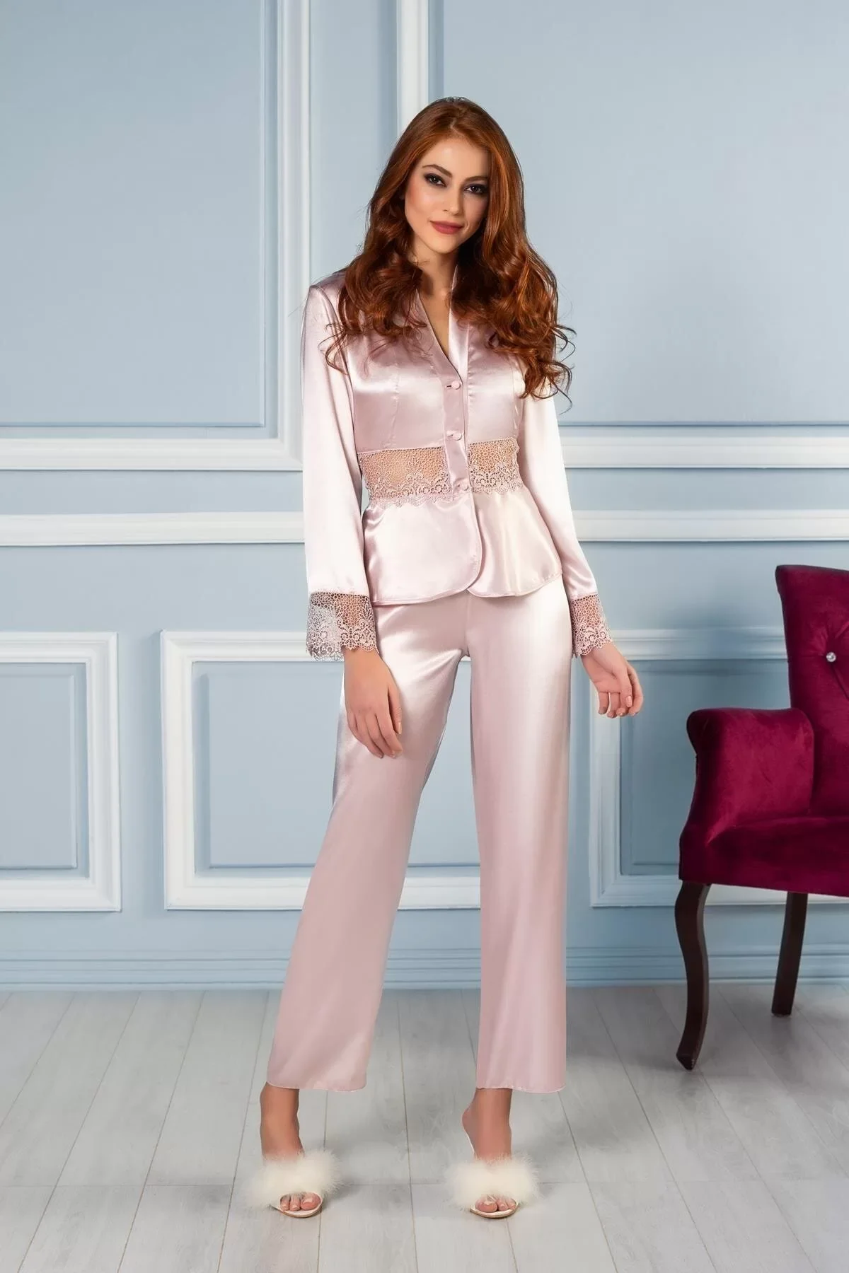 Pierre Cardin 6040 Kısa Gecelikli 6'lı İpek Set görsel 4