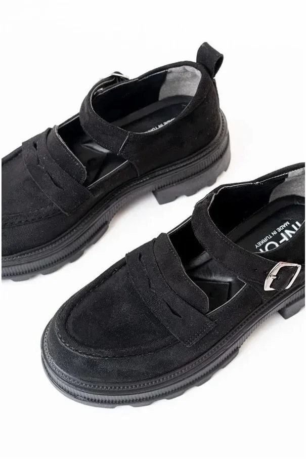 Kadın Loafer Ayakkabı Ayakkabı Tabanlı Süet Yüksek Casual Günlük görsel 5