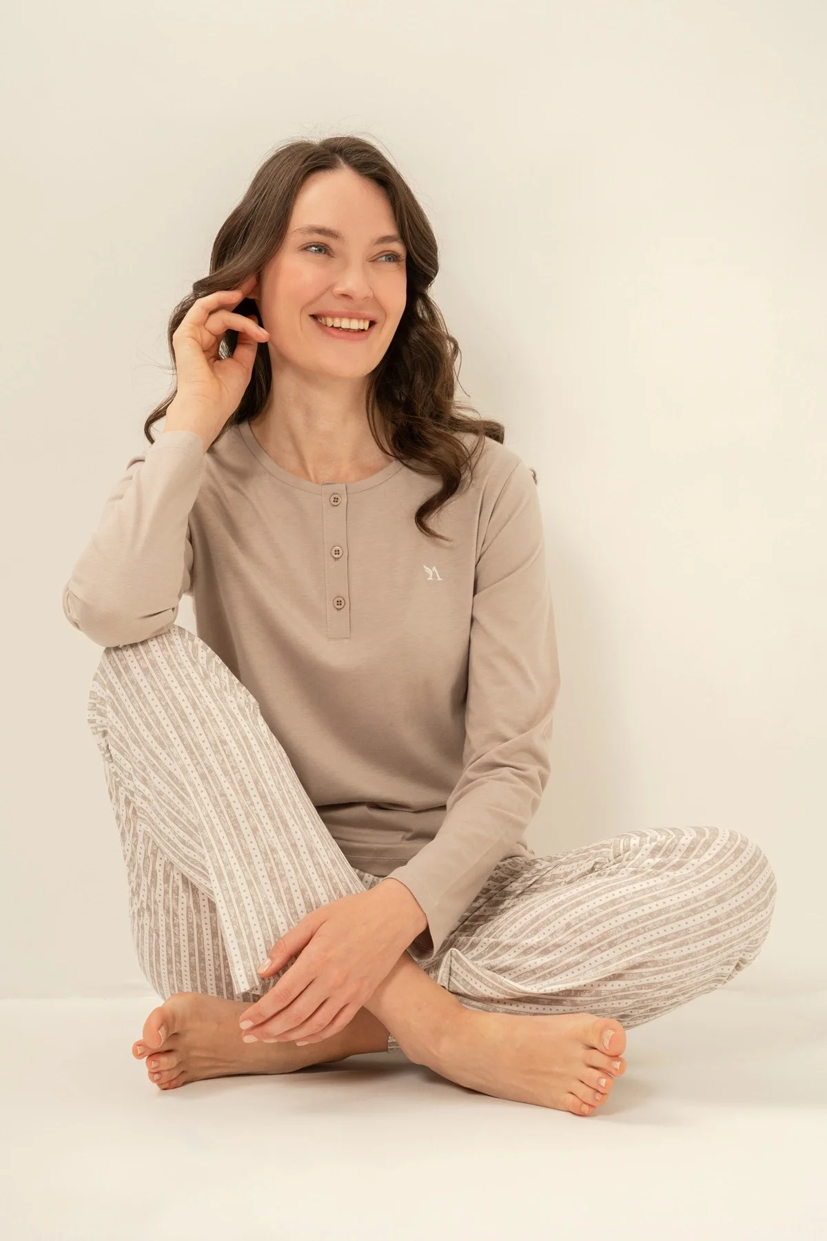 Arnetta 3779-S Kadın Uzun Kollu Pijama Takım görsel 6