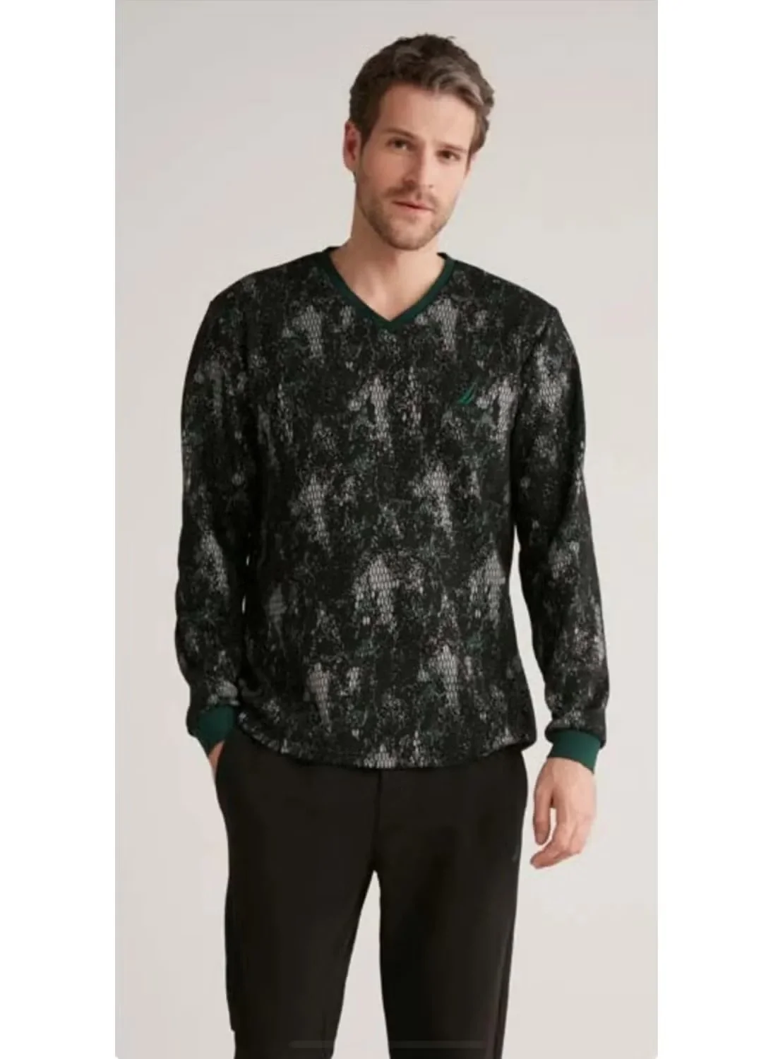 Nautıca M627 Erkek Uzun Kollu V Yaka Pijama Takımı görsel 2