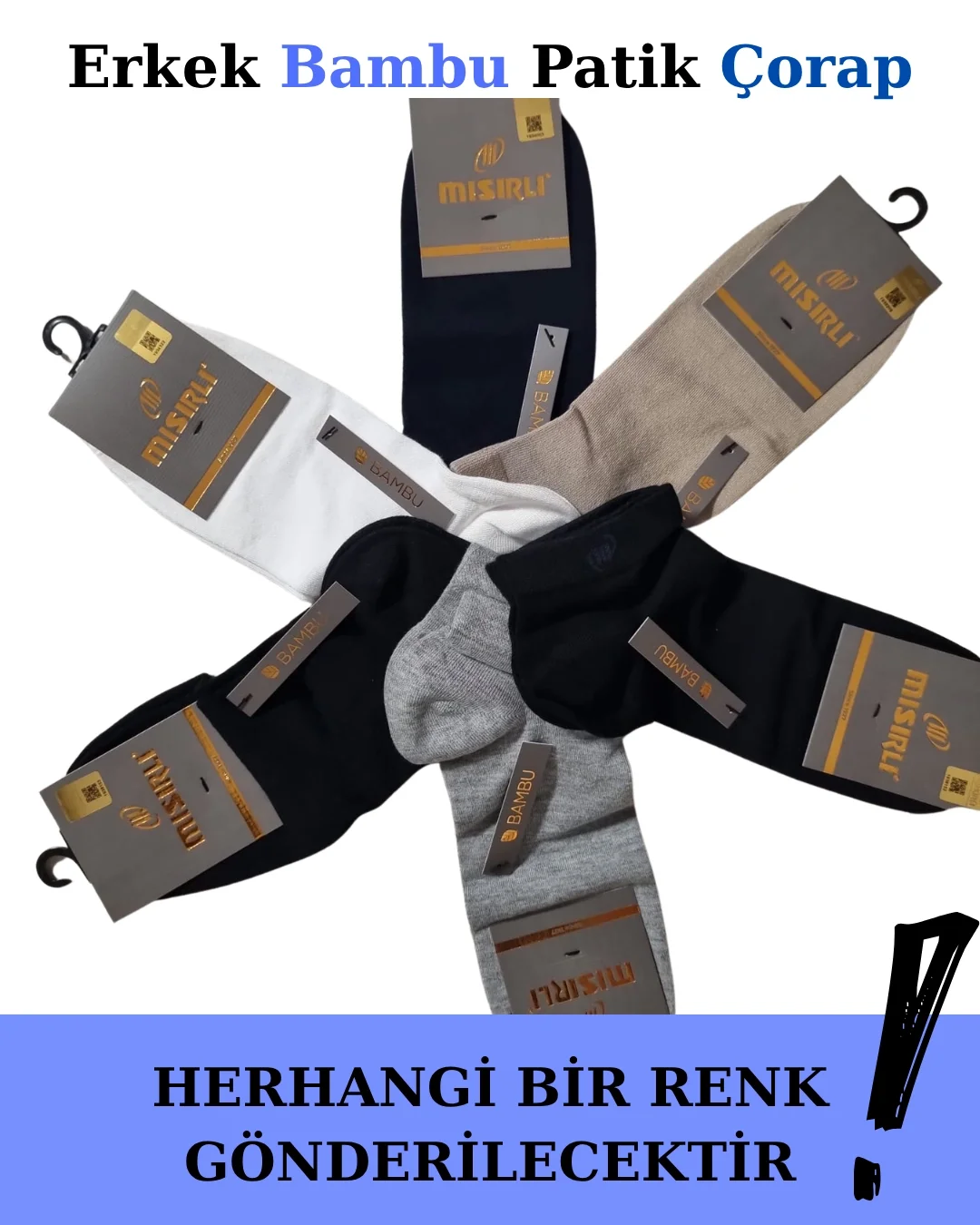Mısırlı 62203 Erkek Bambu Patik Çorap