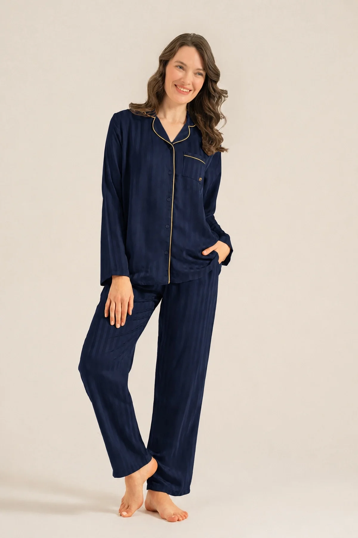Pierre Cardin 9305-S Kadın Uzun Kol Pijama Takımı