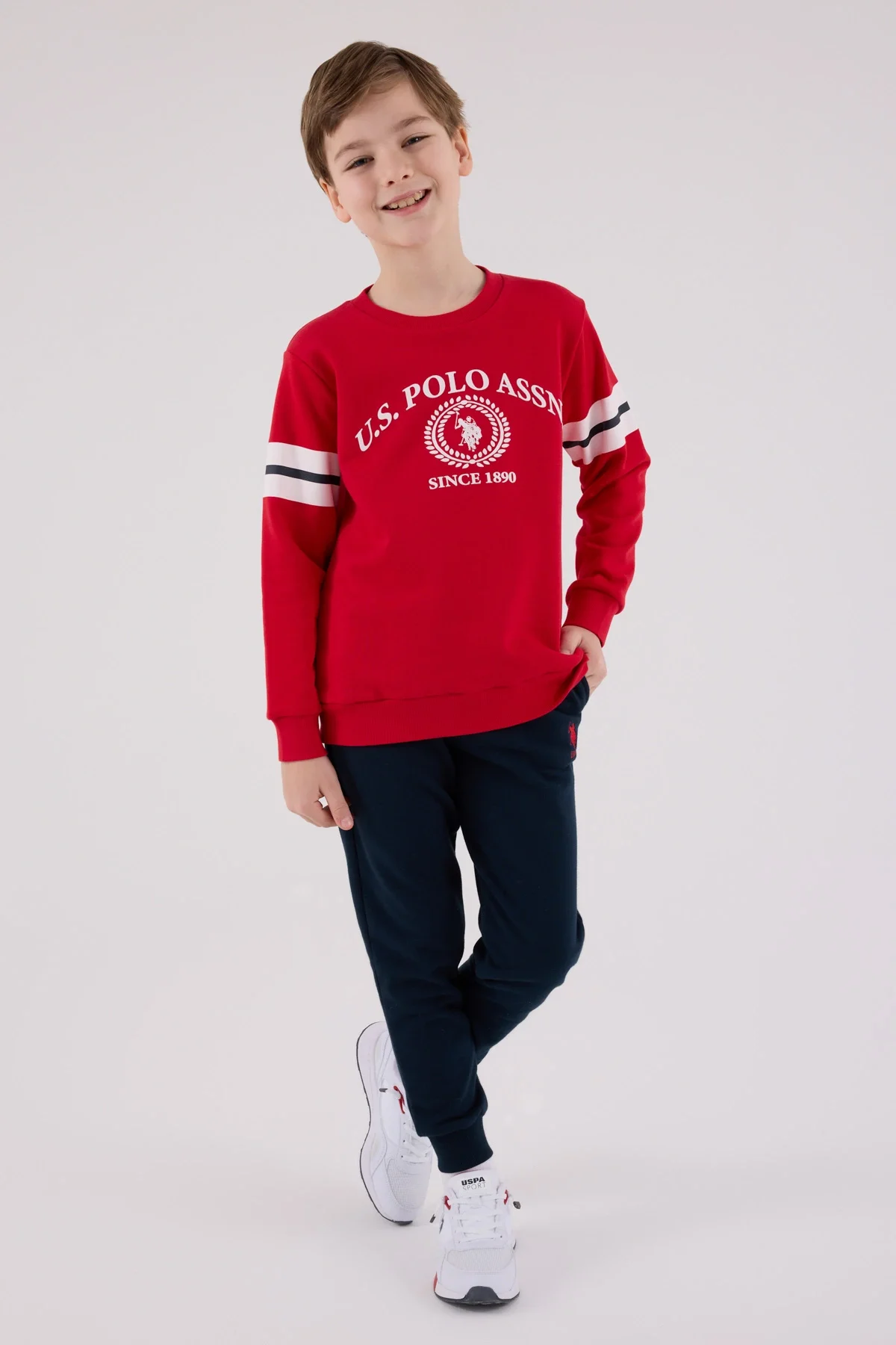 U.S. Polo Assn Kids 2201-G Erkek Çocuk Eşofman Takımı görsel 2
