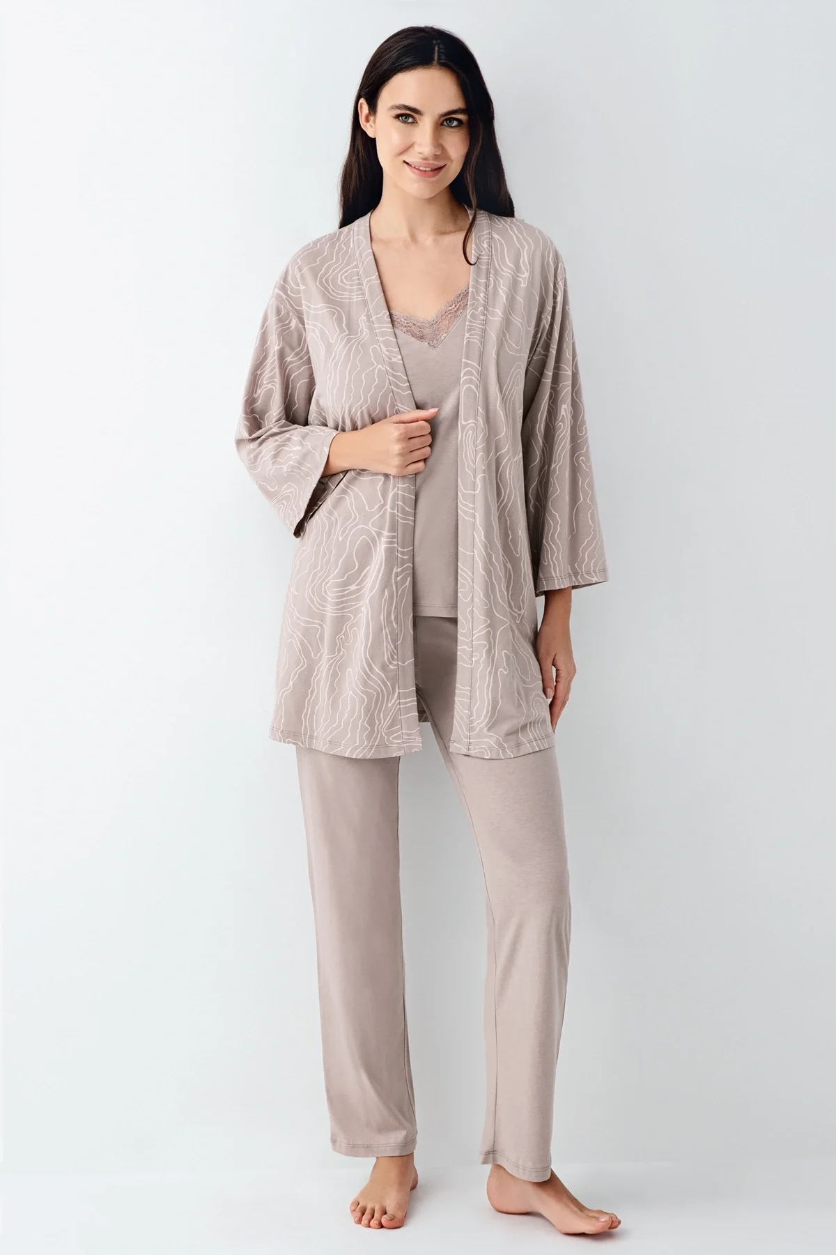 Pierre Cardin 9099-S 3'lü Pijama Takımı görsel 2
