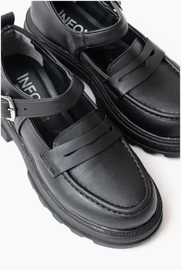 Kadın Loafer Ayakkabı Ayakkabı Bağcıksız Tabanlı Yüksek Casual Mevsim görsel 3
