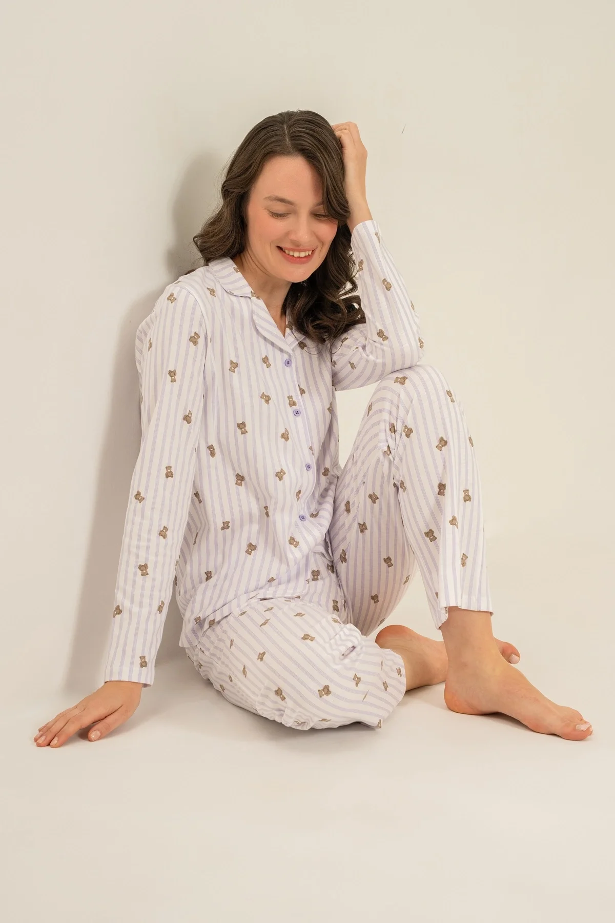 Rolypoly Rp3913-S Kadın Gömlek Pijama Takım görsel 2