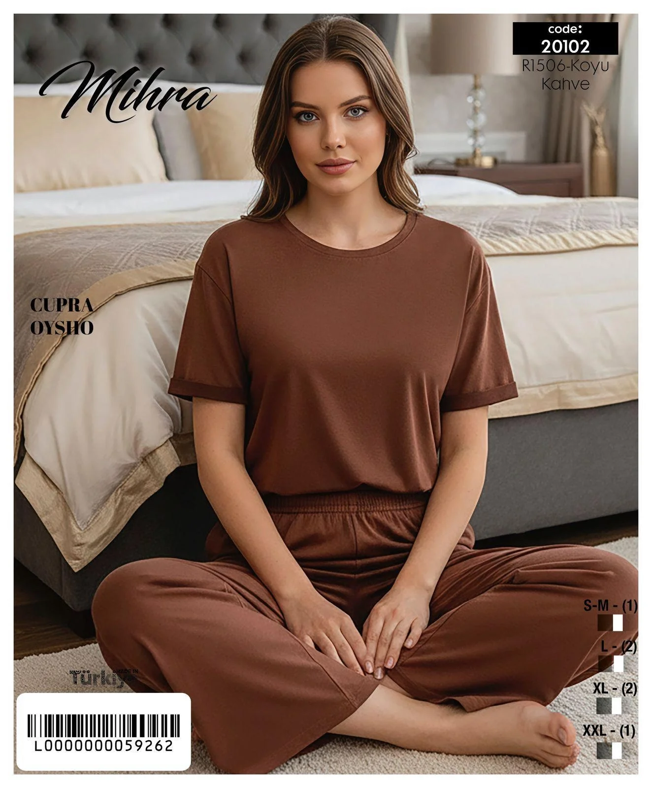 Mihra 20102 Kadın Oysho Kısa Kol Pijama Takımı