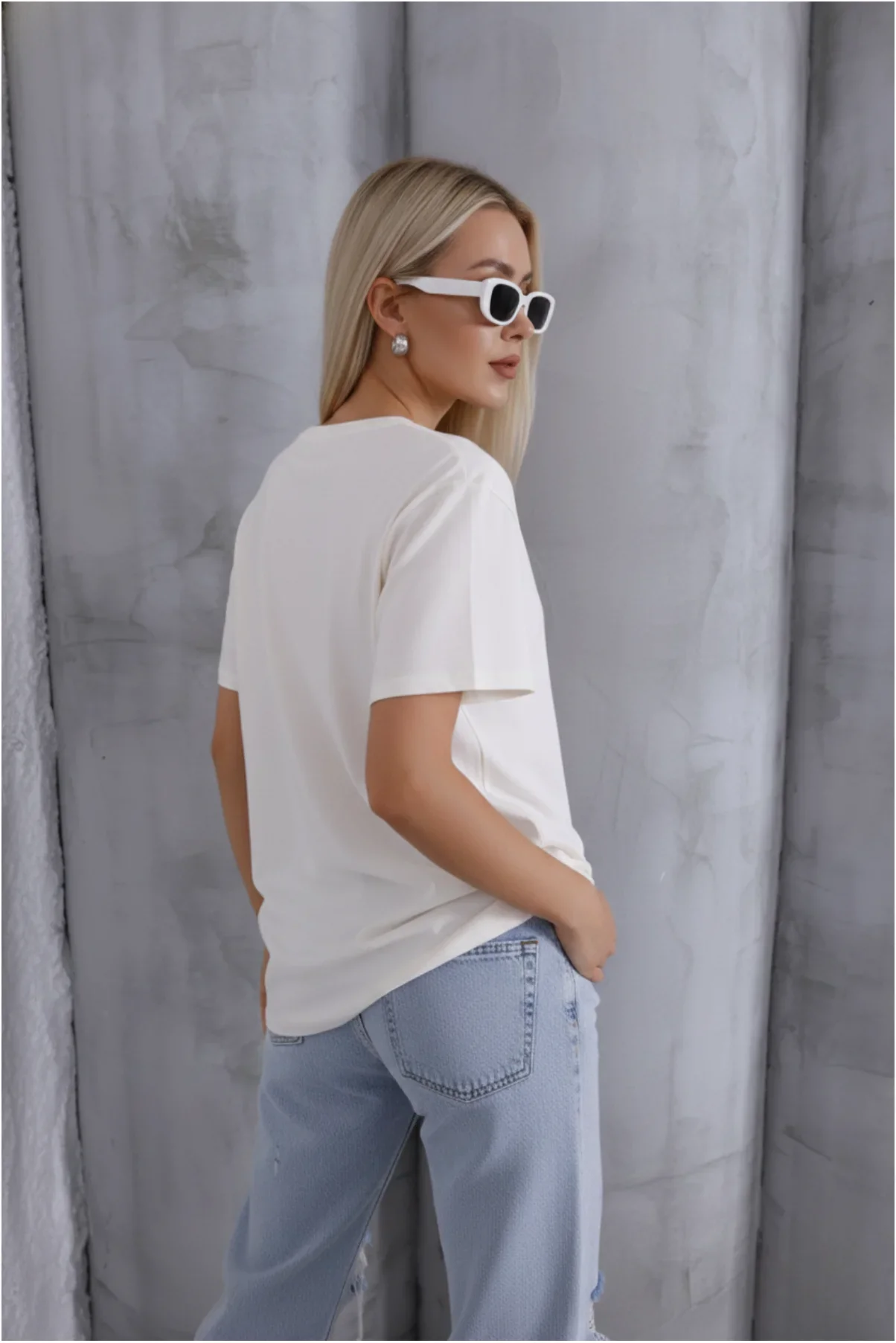Kadın Ayarlanabilir Boy İp Detaylı T-Shirt görsel 2