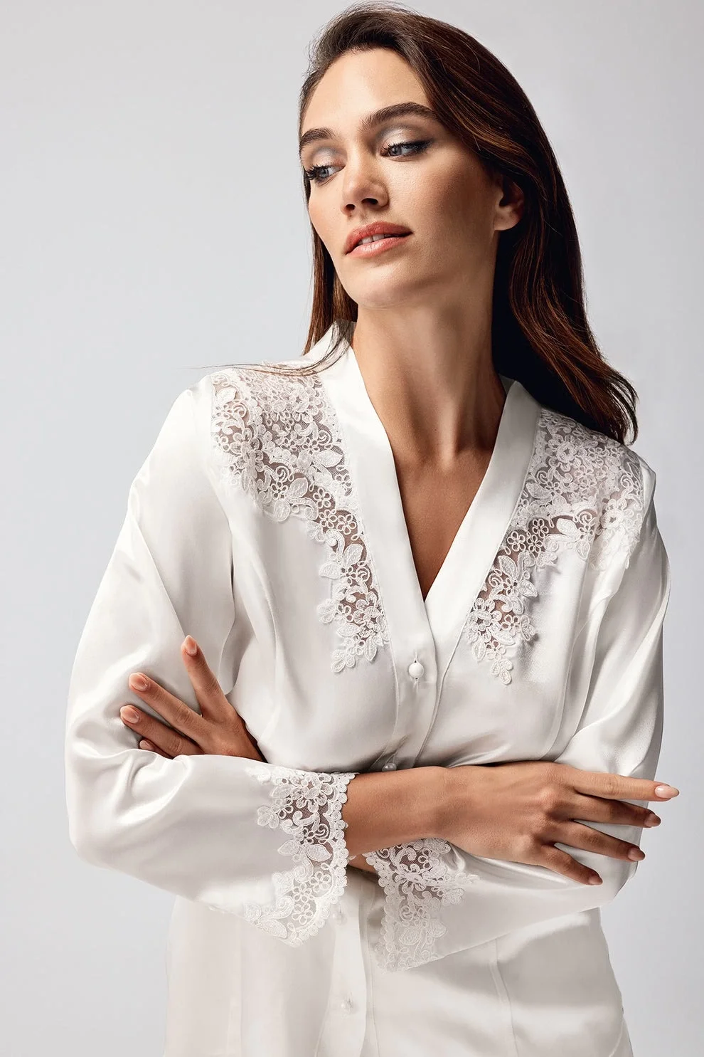 Freshness 9950-PT Saten Dantel Detaylı Pijama Takımı görsel 2