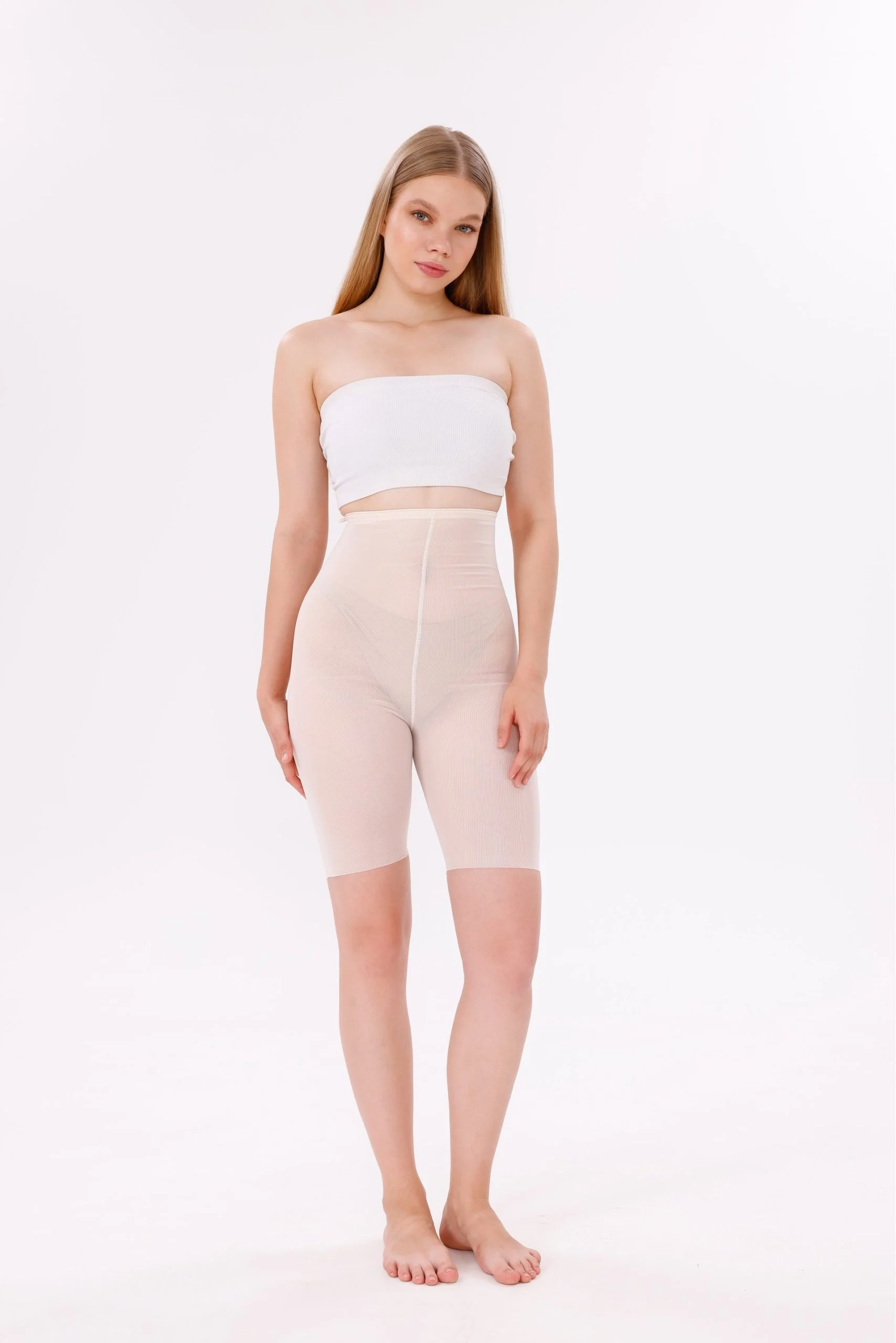 Freshness 0007 Lazer Kesim Tül Yüksek Bel Şort Korse