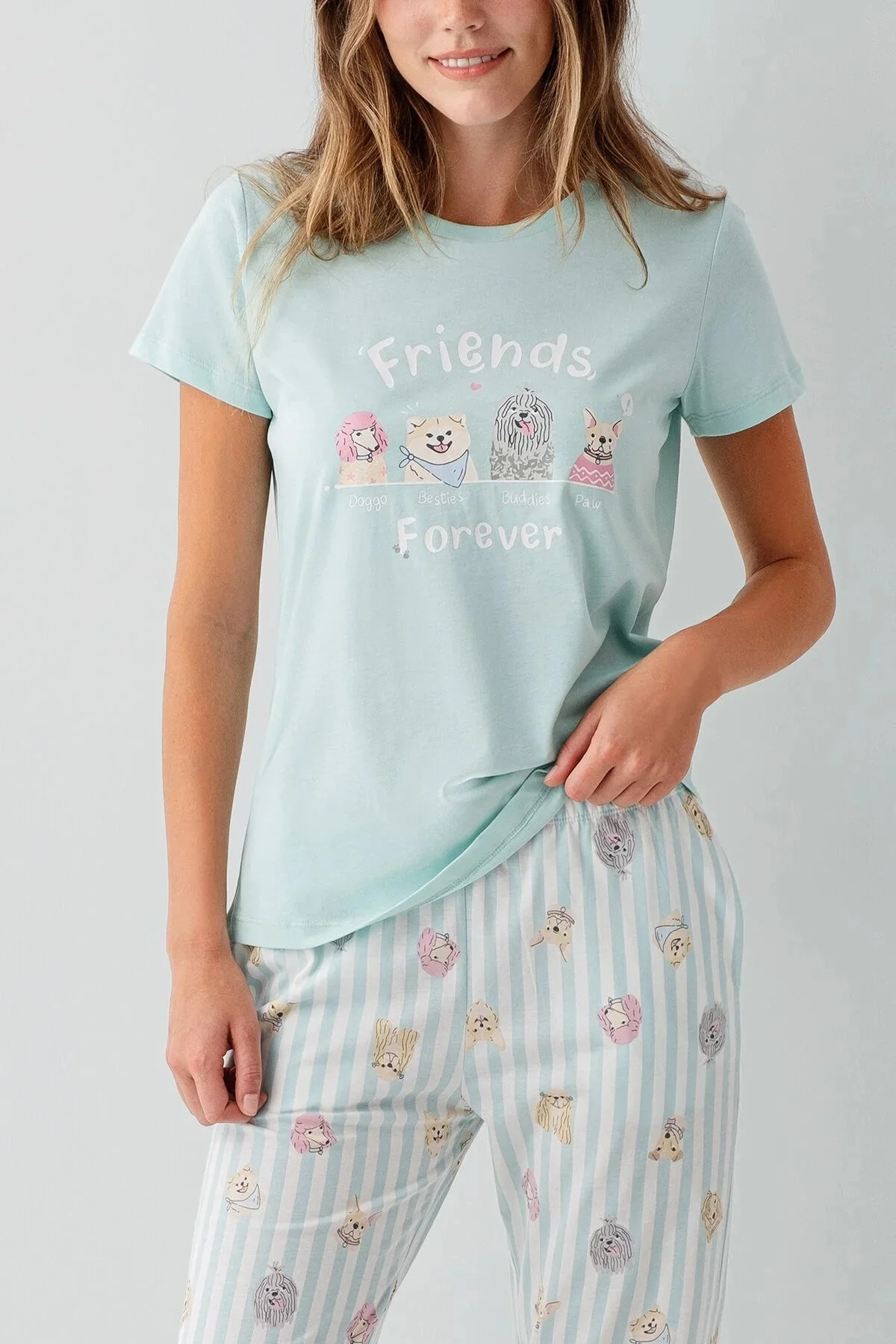 RolyPoly RP3810-S Kadın Kısa Kol Pijama Takımı görsel 3