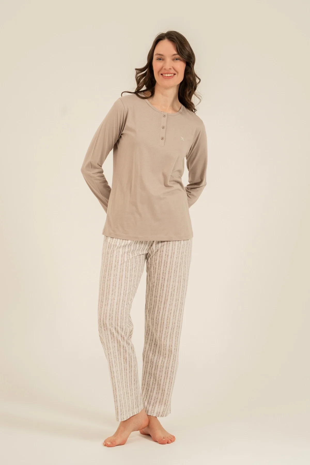 Arnetta 3779-S Kadın Uzun Kollu Pijama Takım görsel 2
