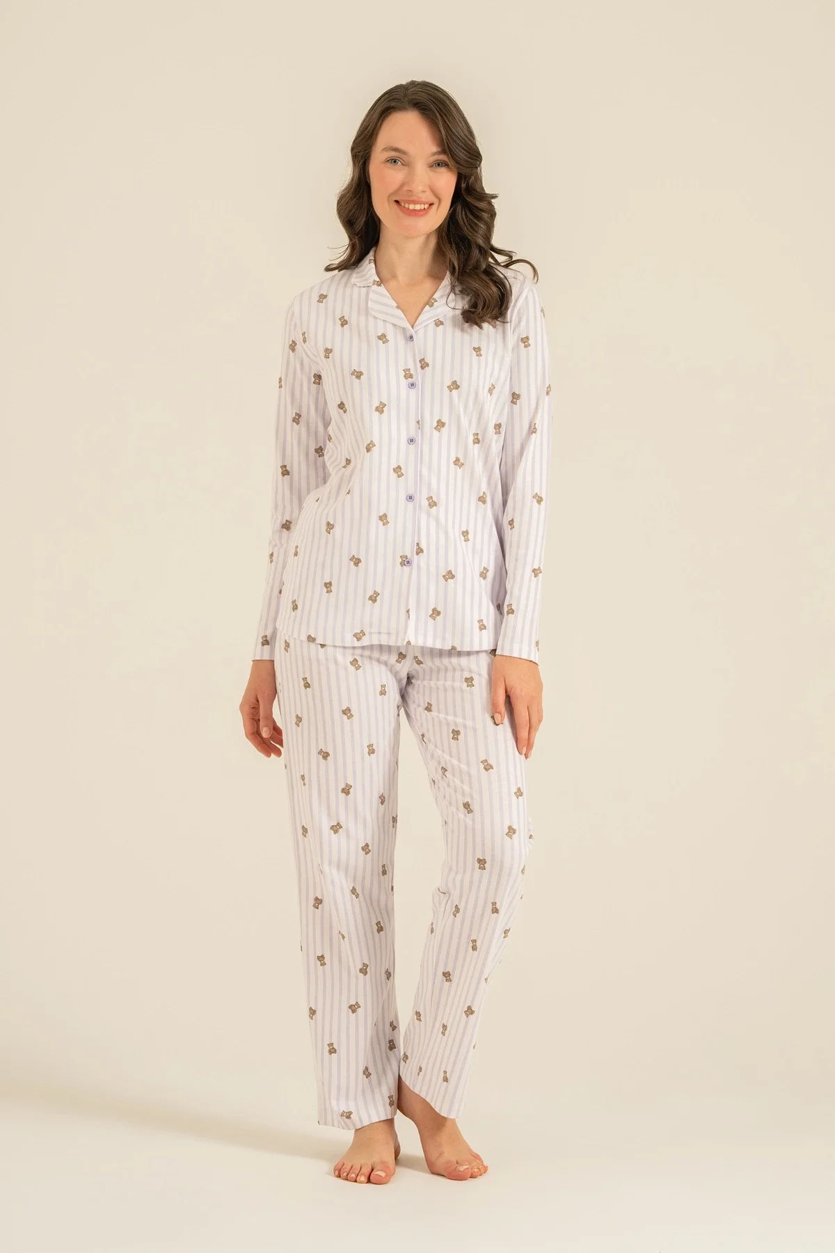 Rolypoly Rp3913-S Kadın Gömlek Pijama Takım görsel 3