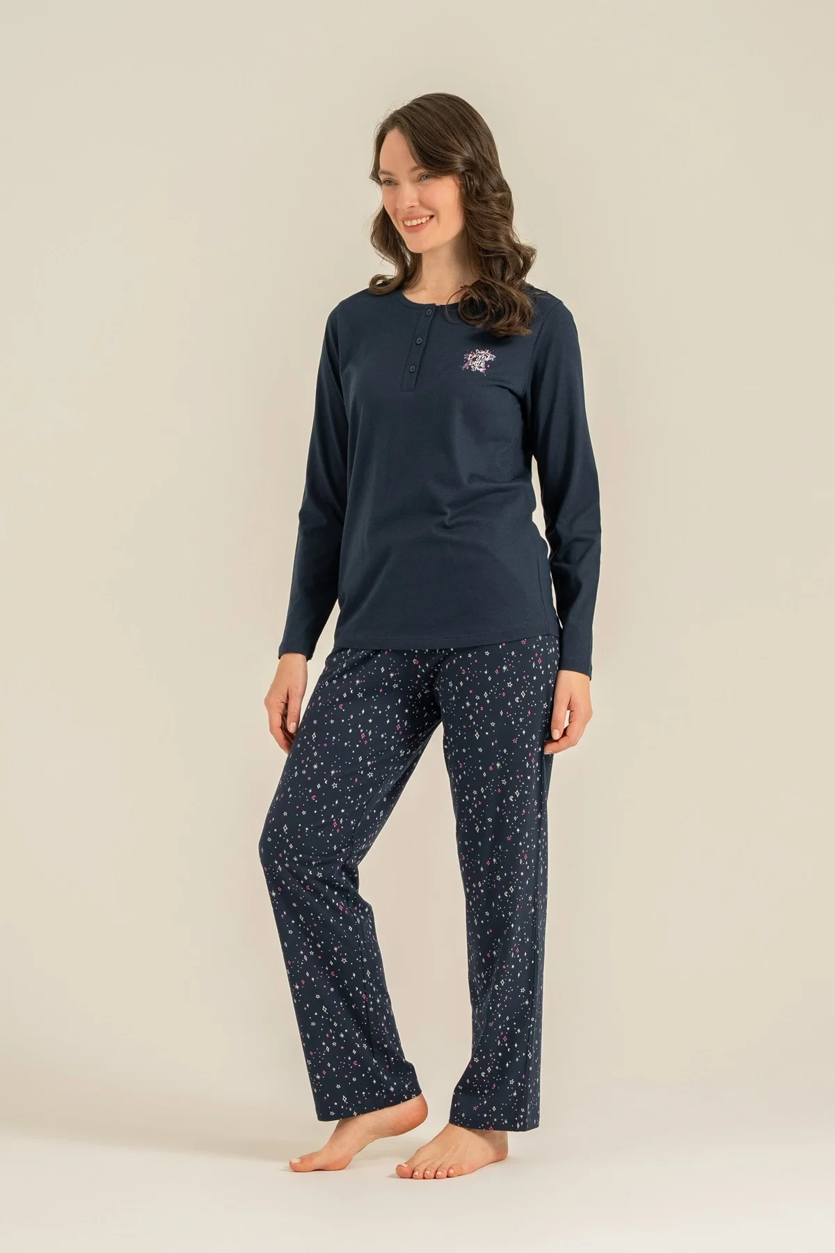 Arnetta Ar3775-X Kadın Uzun Kollu Pijama Takım
