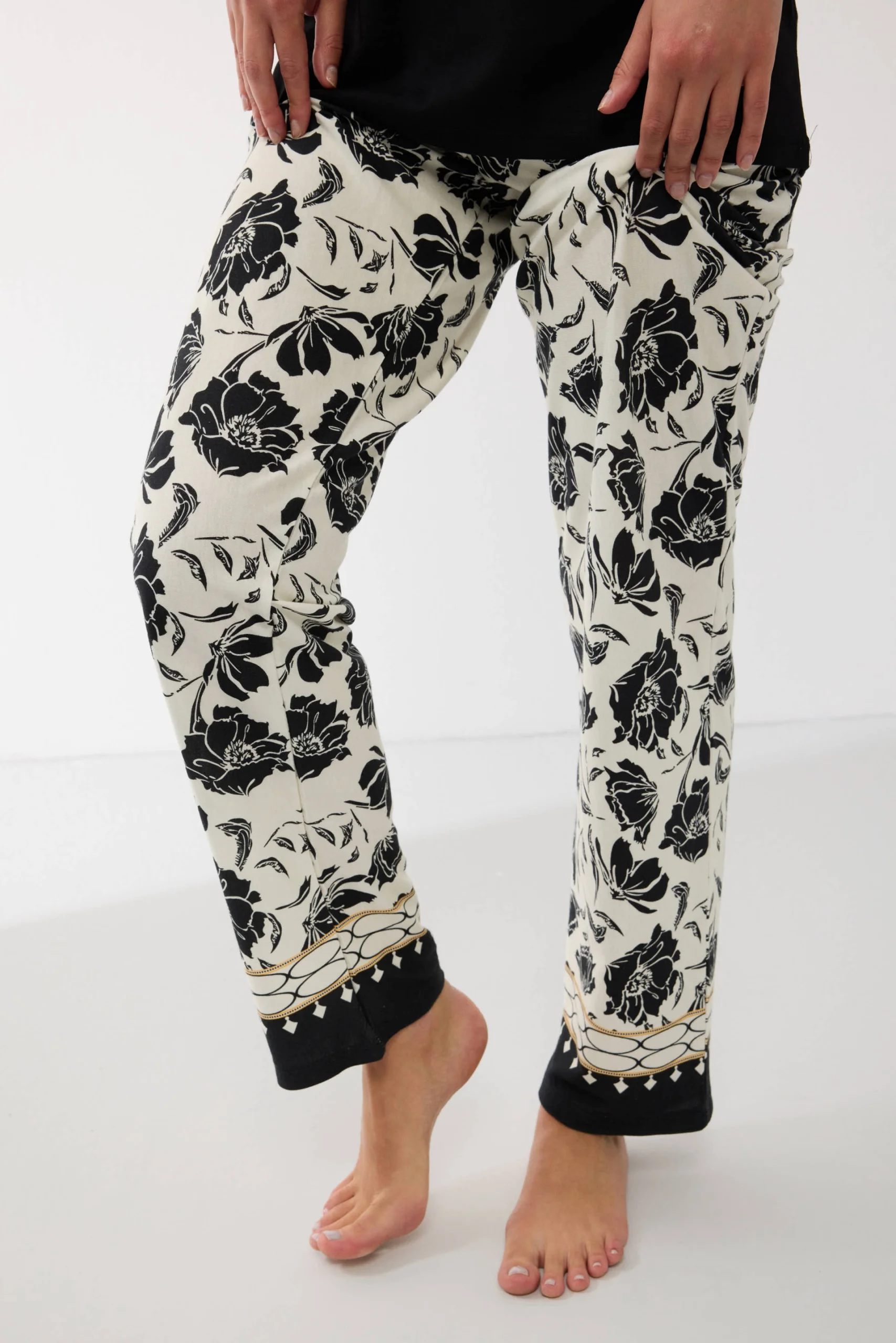 Anıl 11709 Kadın Kısa Kol Tencel Kumaş Desenli Pijama Takımı görsel 2