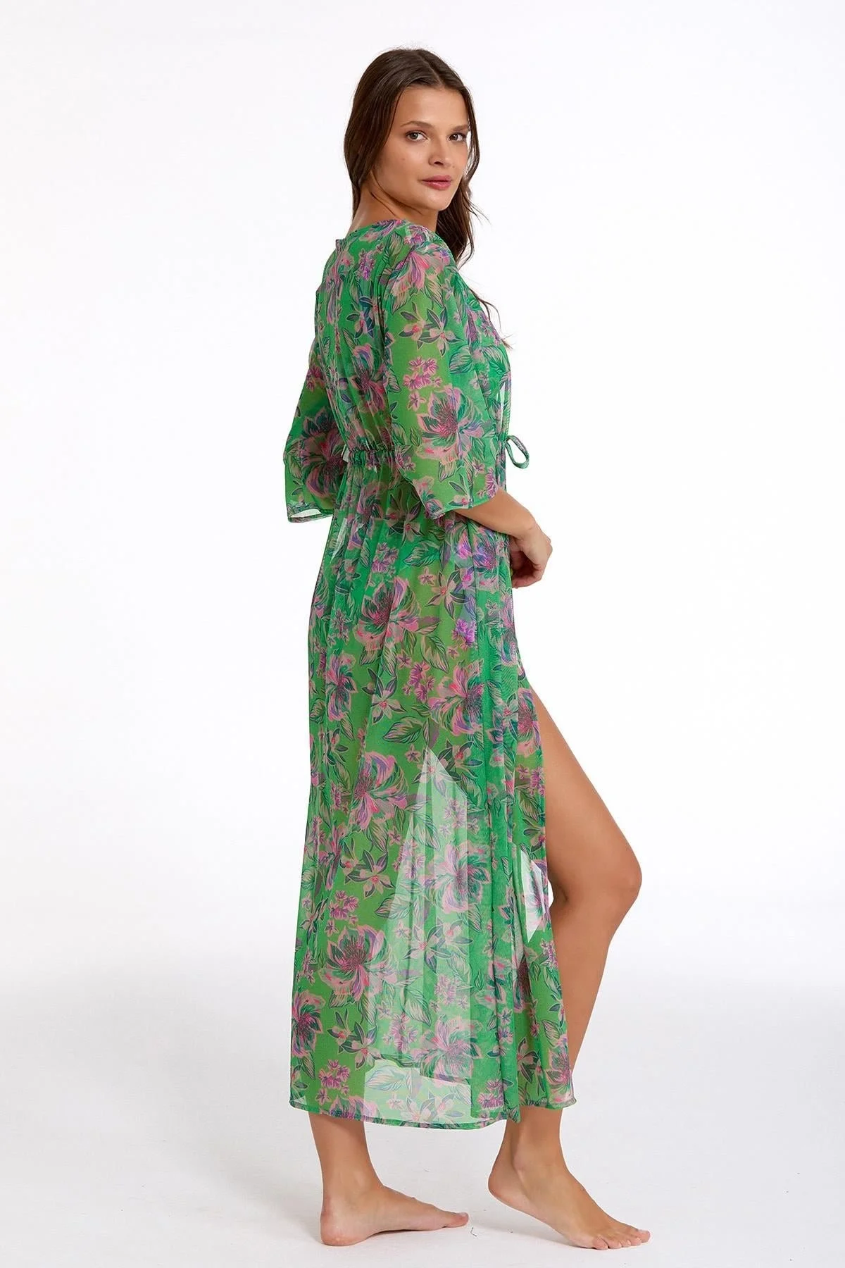 Argento 2106-3014 Kadın Önü Açık Uzun Kaftan görsel 3