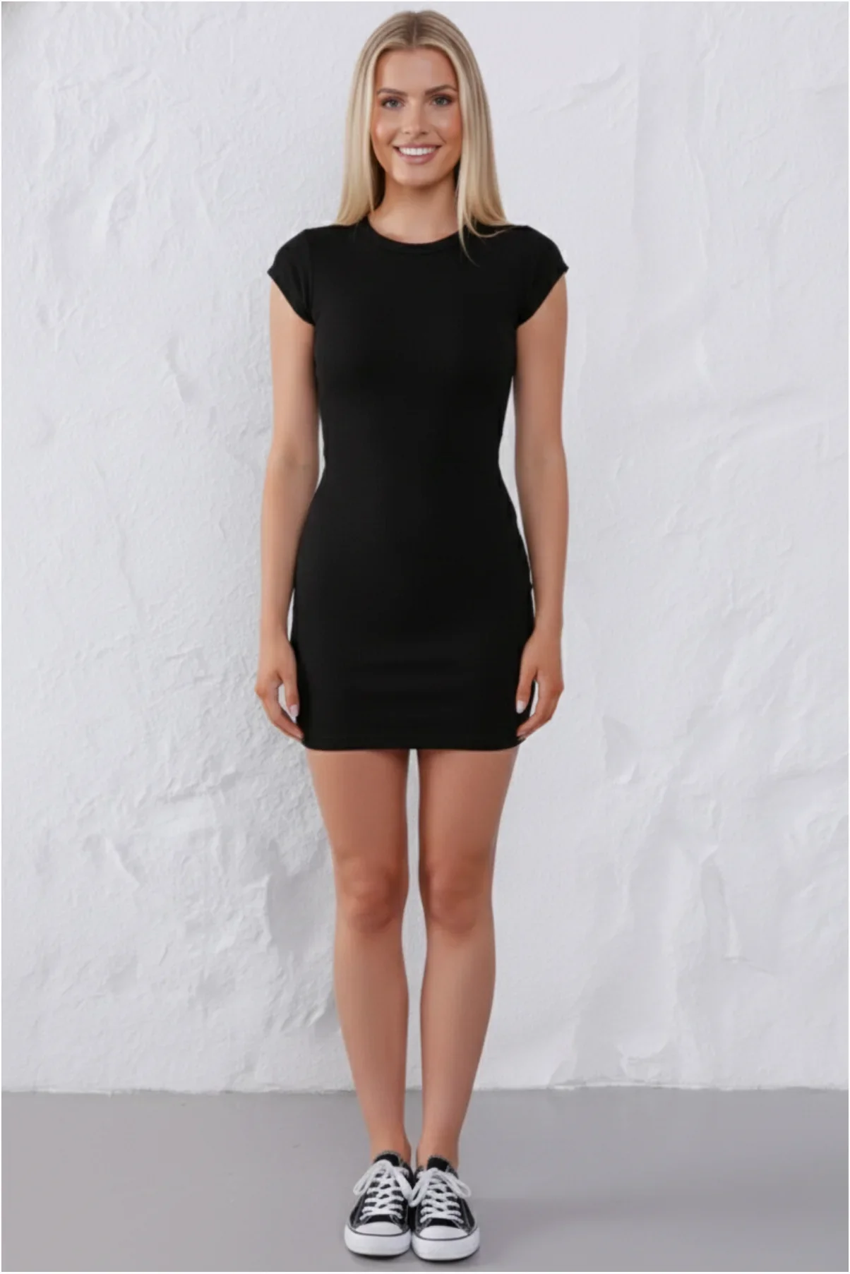 Kadın Şık Bordo Bisiklet Yaka %95 Pamuklu Fitilli Likralı Kaşkorse Slim Fit Basic Mini Elbise