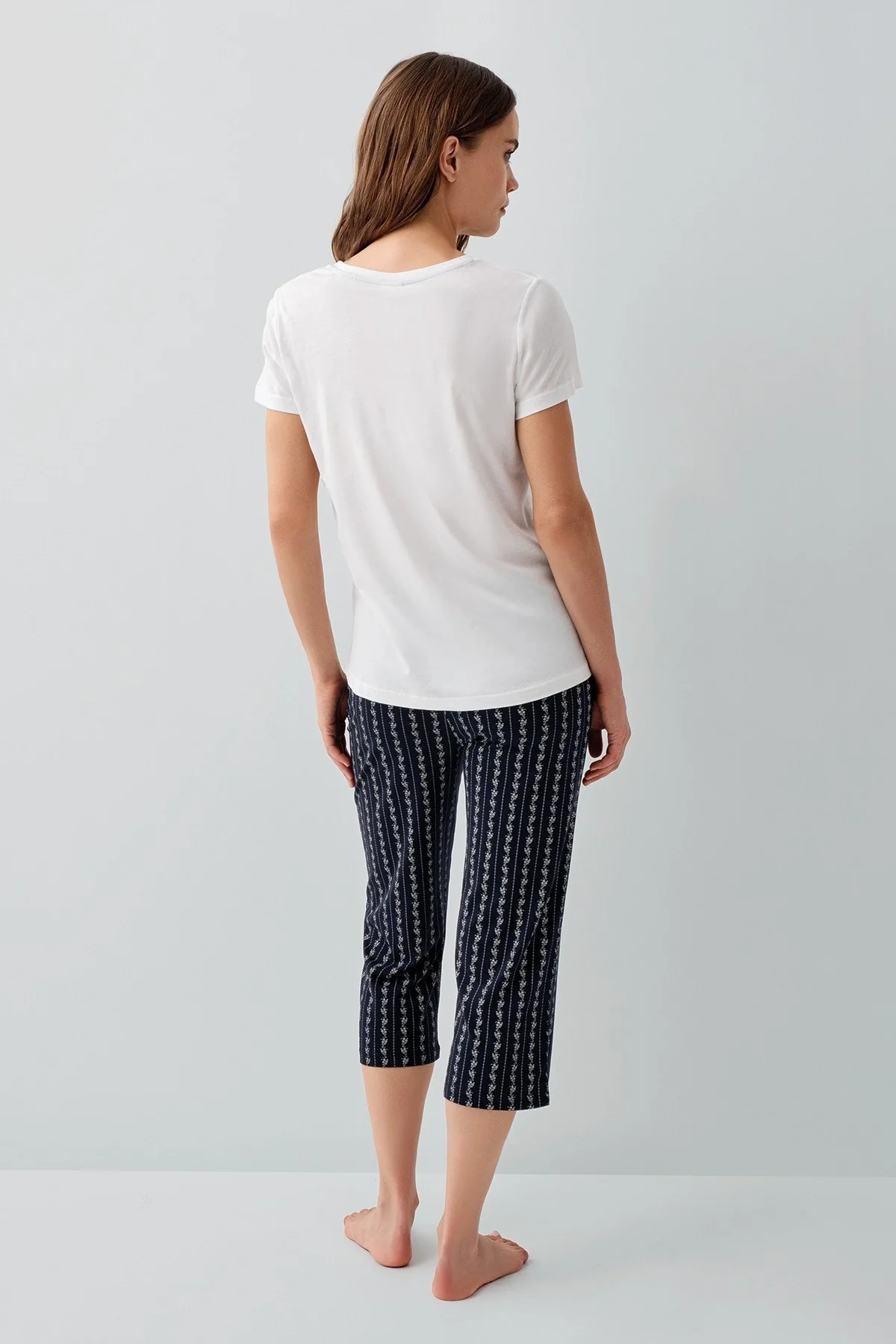 Pierre Cardin PC9207-S Kadın Kapri Kısa Kol Pijama Takımı görsel 4