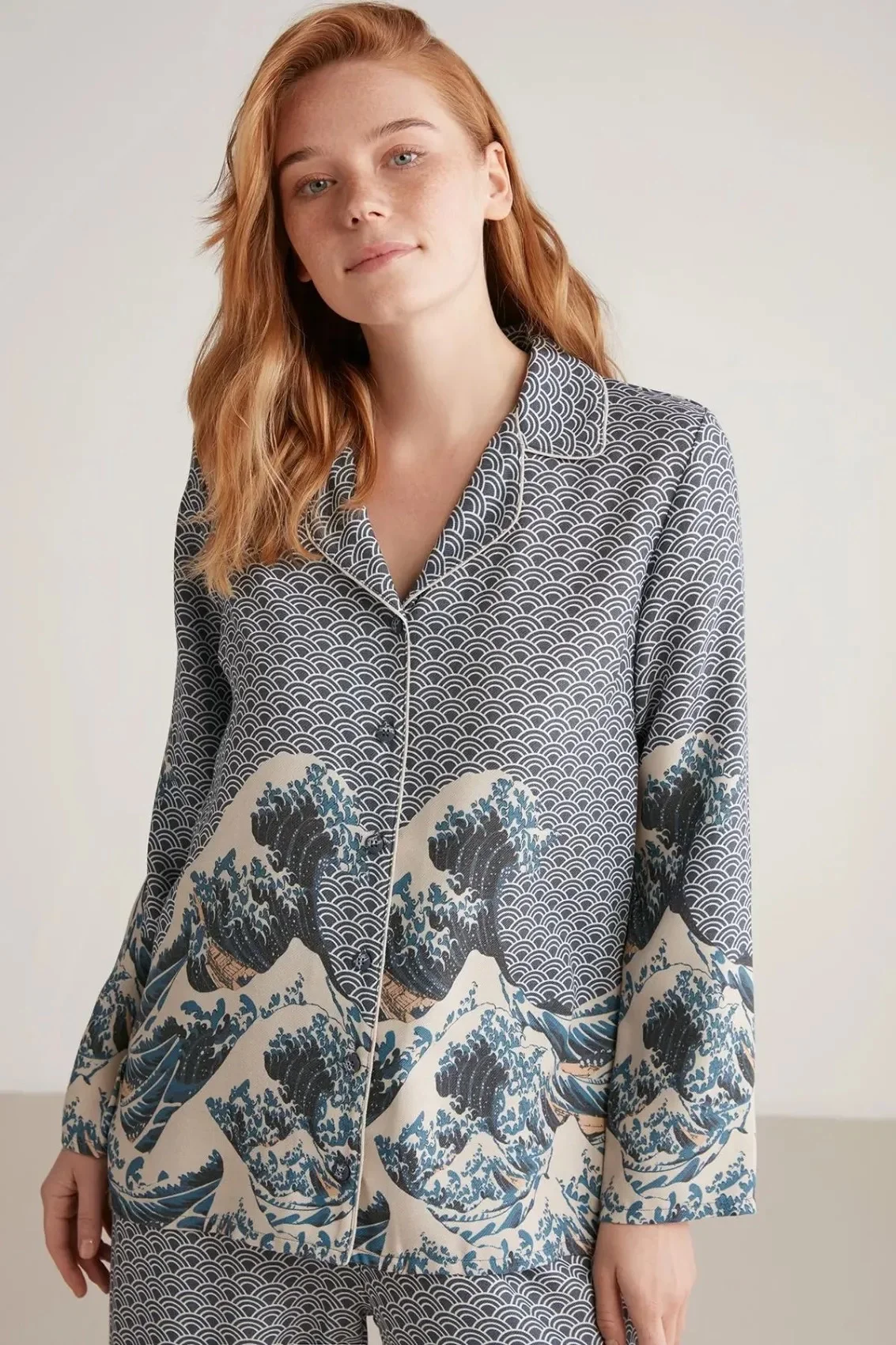 Nautıca W617 Kadın Uzun Kollu Önden Düğmeli Pijama Takımı görsel 3