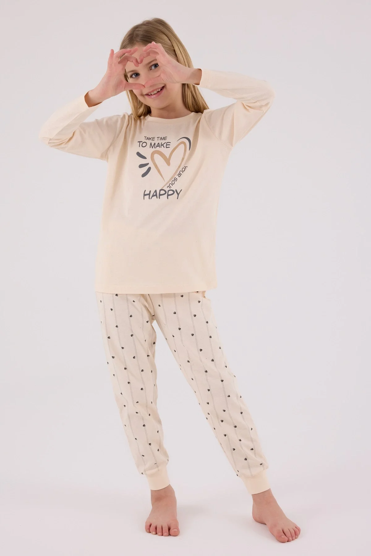 Arnetta 3434-G Kız Çocuk Uzun Kol Pijama Takım görsel 3