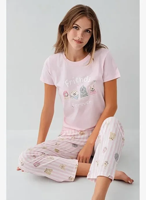 RolyPoly RP3810-S Kadın Kısa Kol Pijama Takımı görsel 3