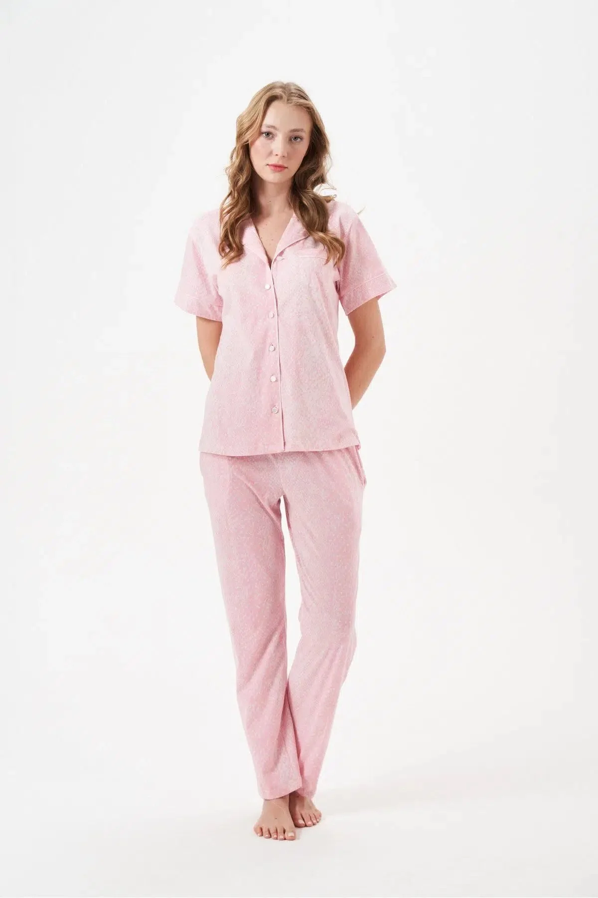 PJS 29033 Kadın Düğmeli Pijama Takım görsel 3