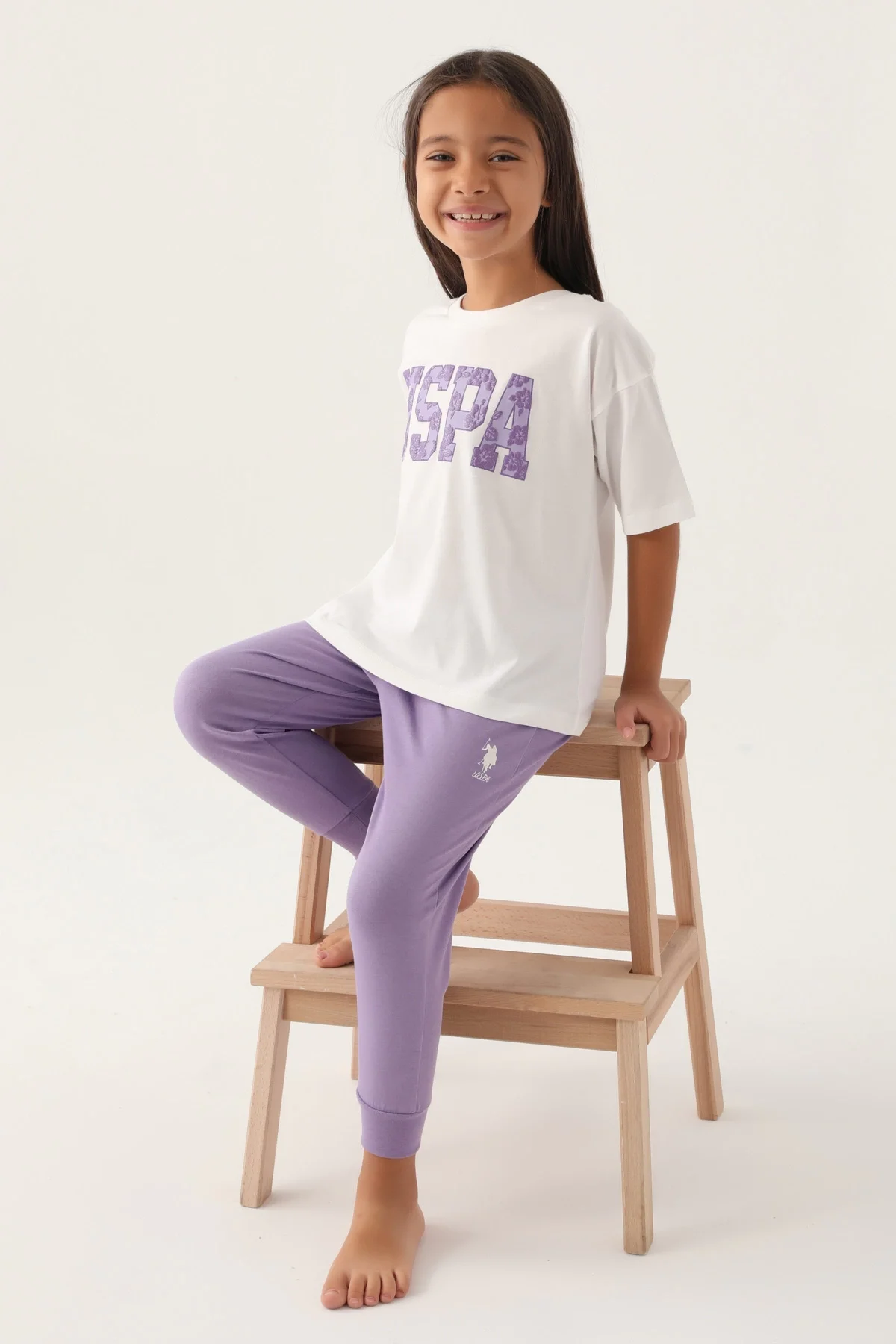 US Polo 1818-G Kız Çocuk Pijama Takım görsel 4