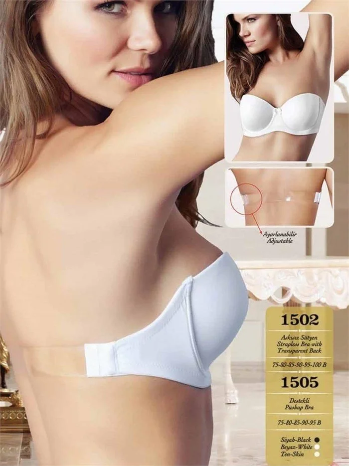 Nurteks 1505 Straplez Sırt Şeffaf Sütyen görsel 2