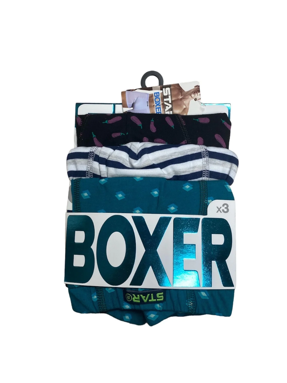 Star 106 Desenli Pamuklu Kemer Likralı 3'Lü Boxer görsel 3