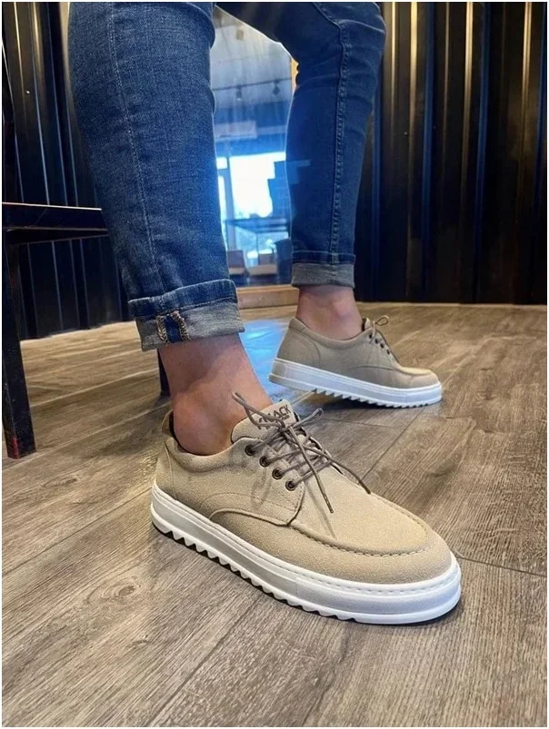 Erkek Ayakkabı Ayakkabı Bağcıklı Süet Modern Klasik Casual Dengeli görsel 2