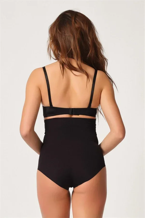 Siyah MI 2708 Lazer Yüksek Bel Kesim Slip Hayalet Korse görsel 2