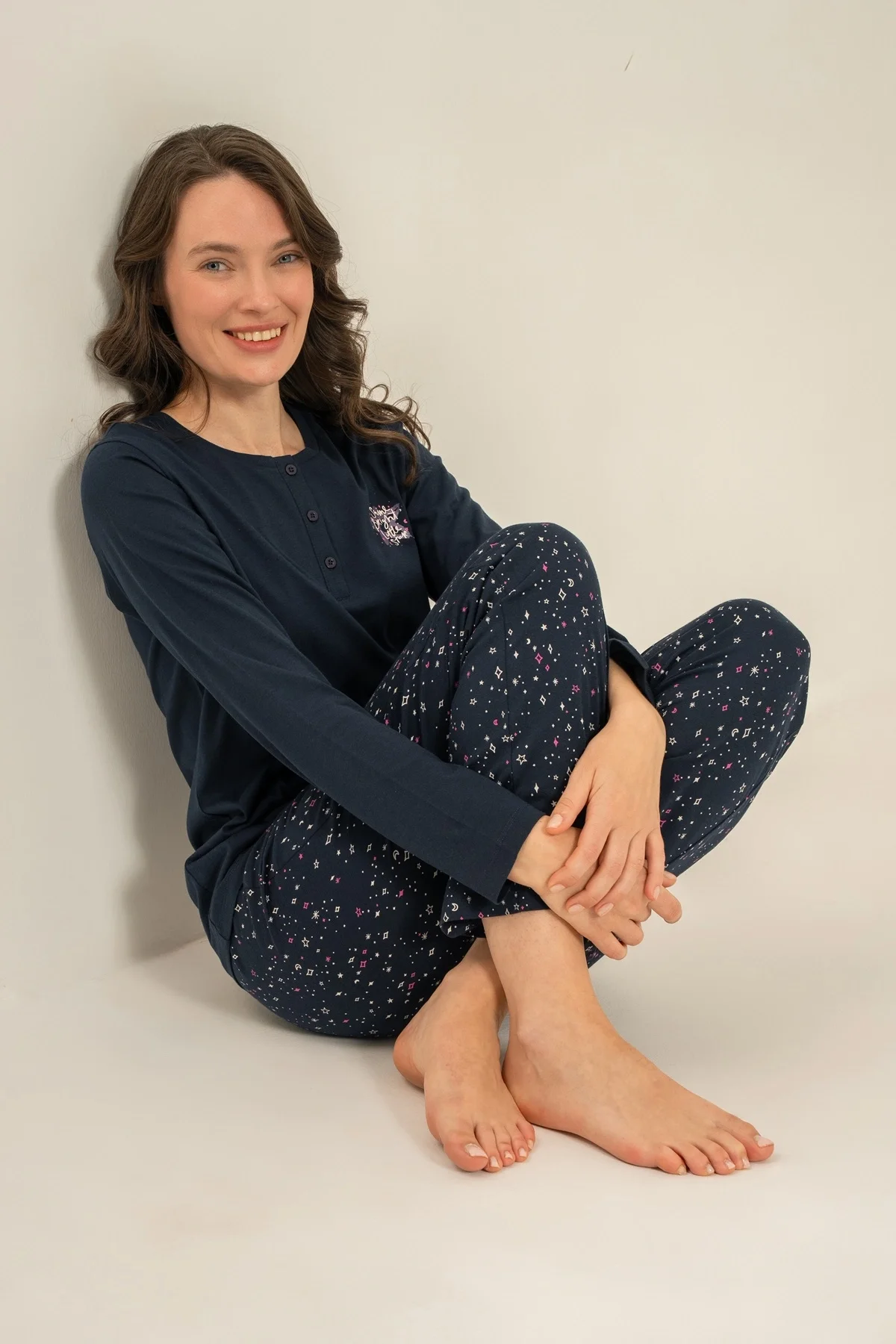 Arnetta Ar3775-S Kadın Uzun Kollu Pijama Takım