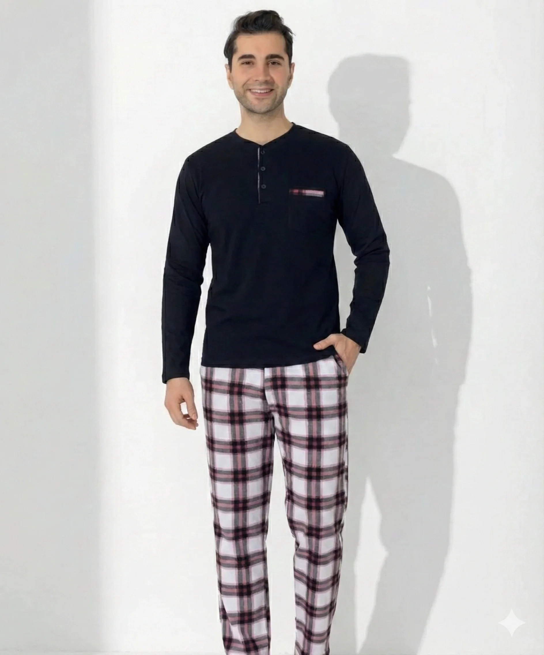 Boyraz 0401 Erkek Uzun Kol Pijama Takımı görsel 2