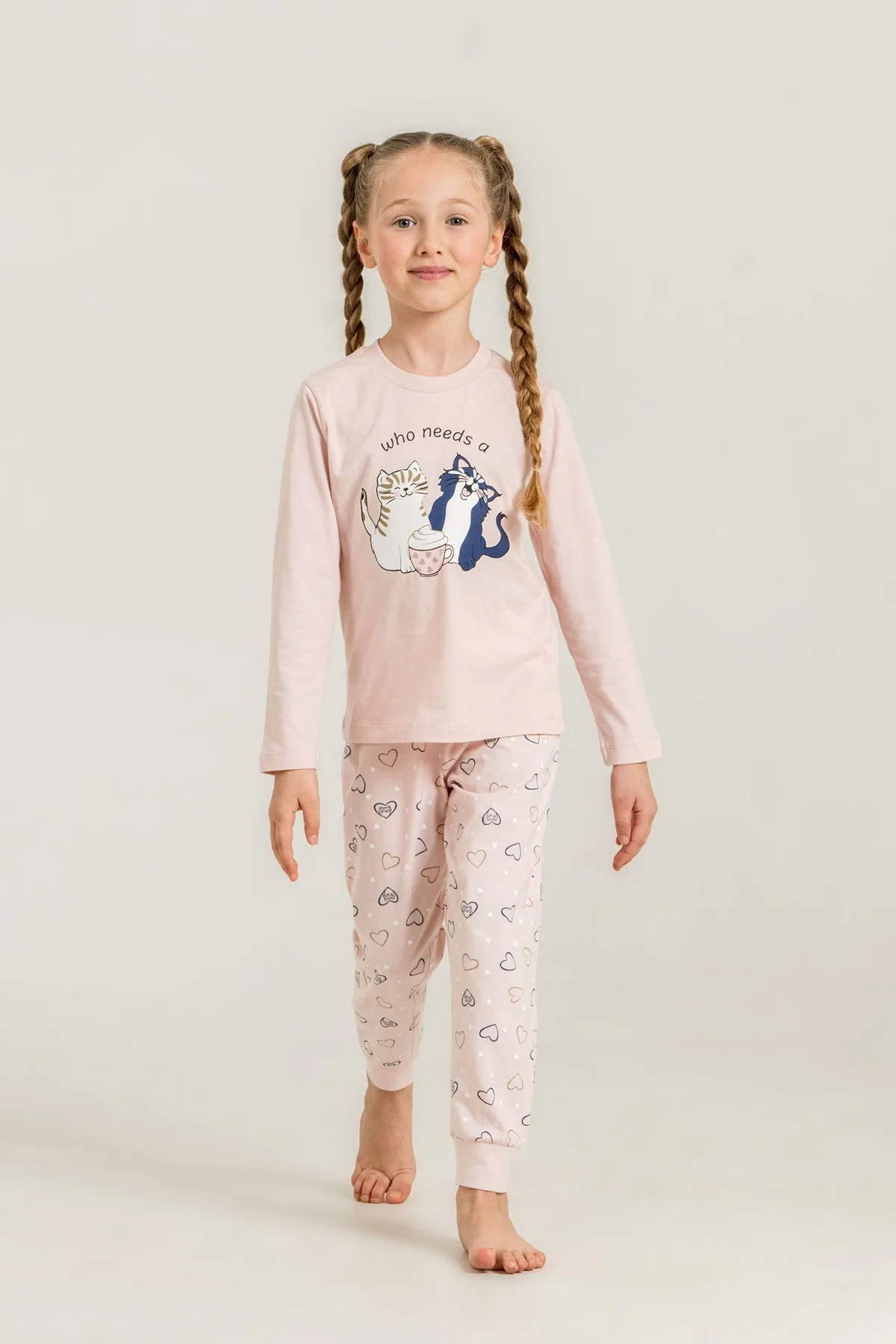 Rolypoly Rp3902-G Kız Çocuk Uzun Kol Pijama Takım görsel 3