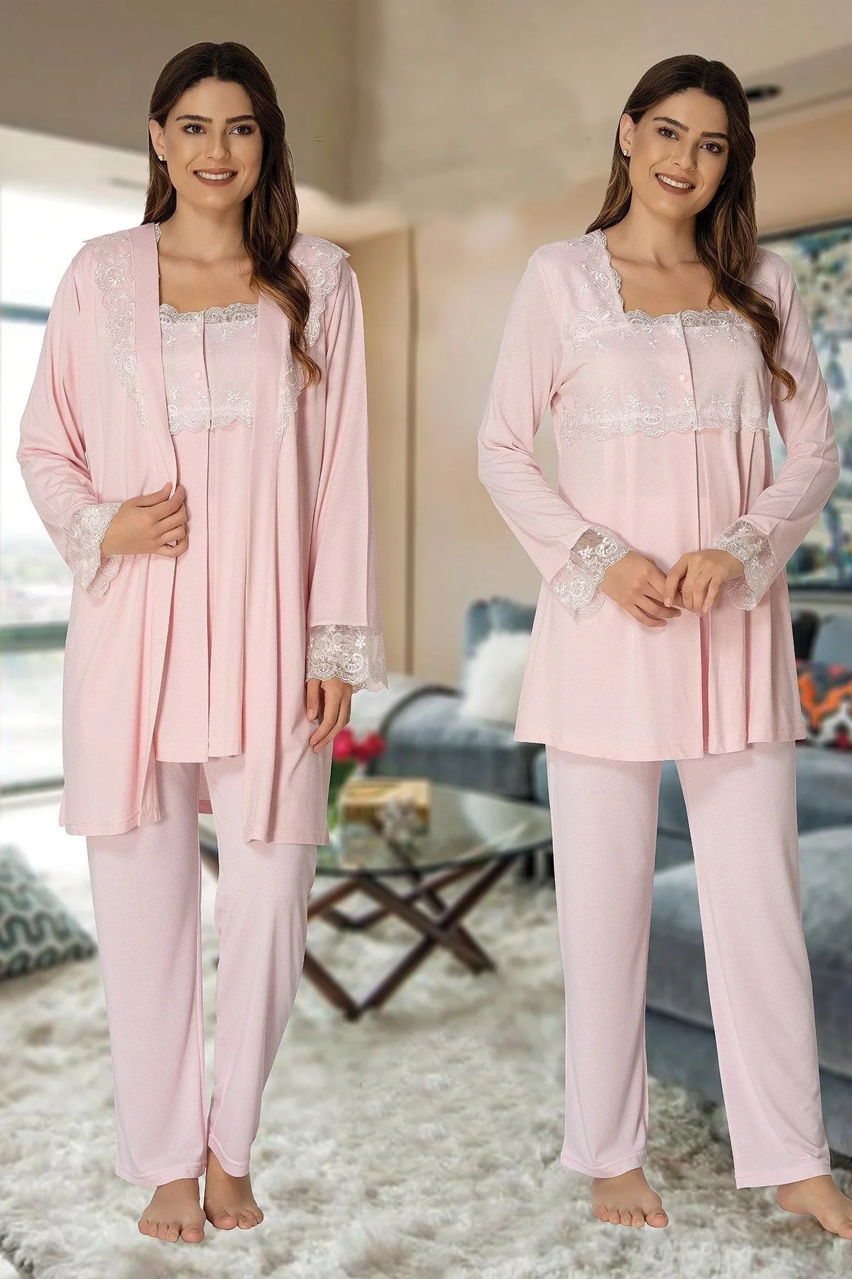 Effortt 2401 Sabahlıklı Lohusa Pijama Takımı