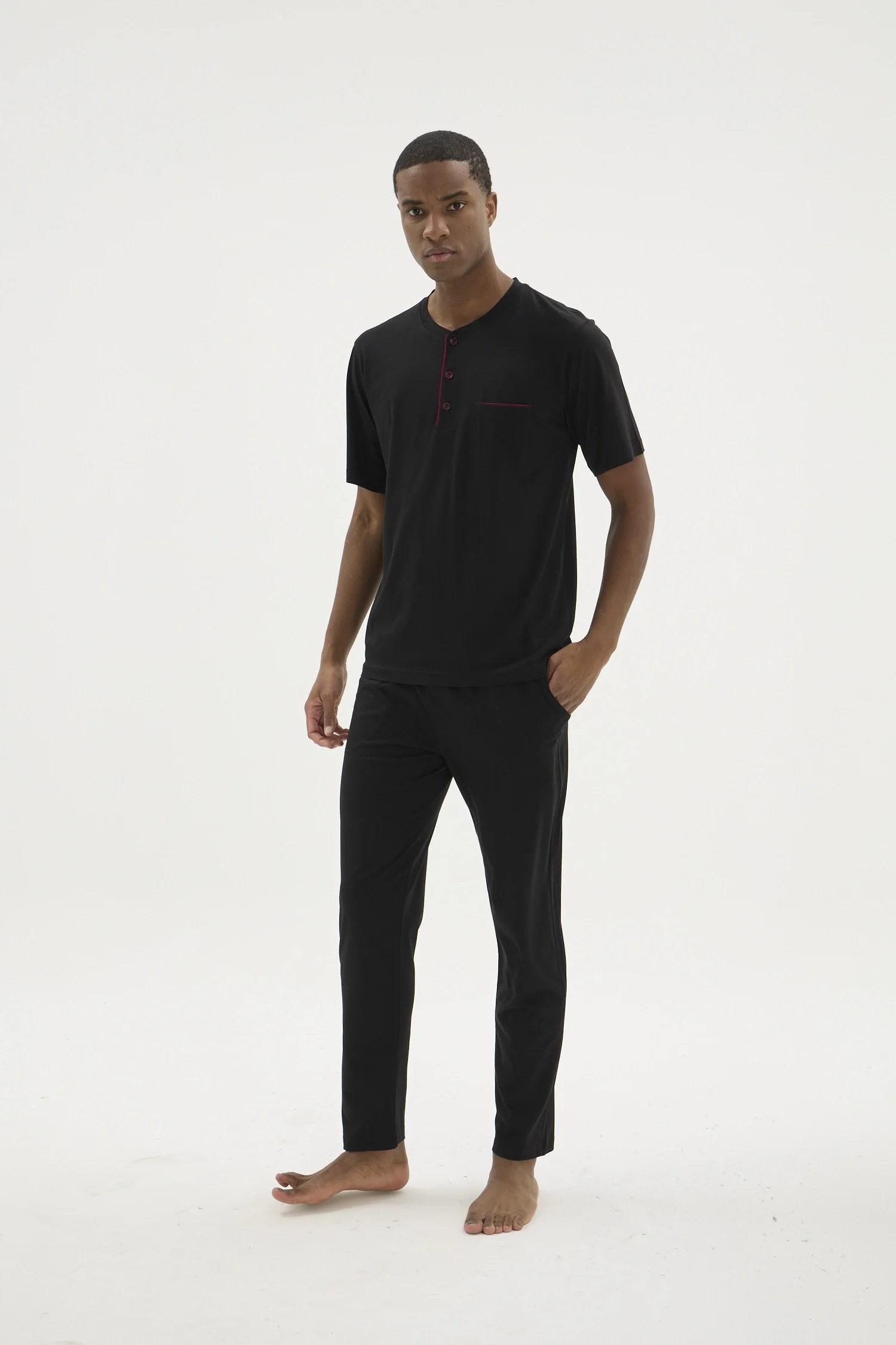 Kocabey 2209 Erkek Battal Midi Yaka Pijama Takım