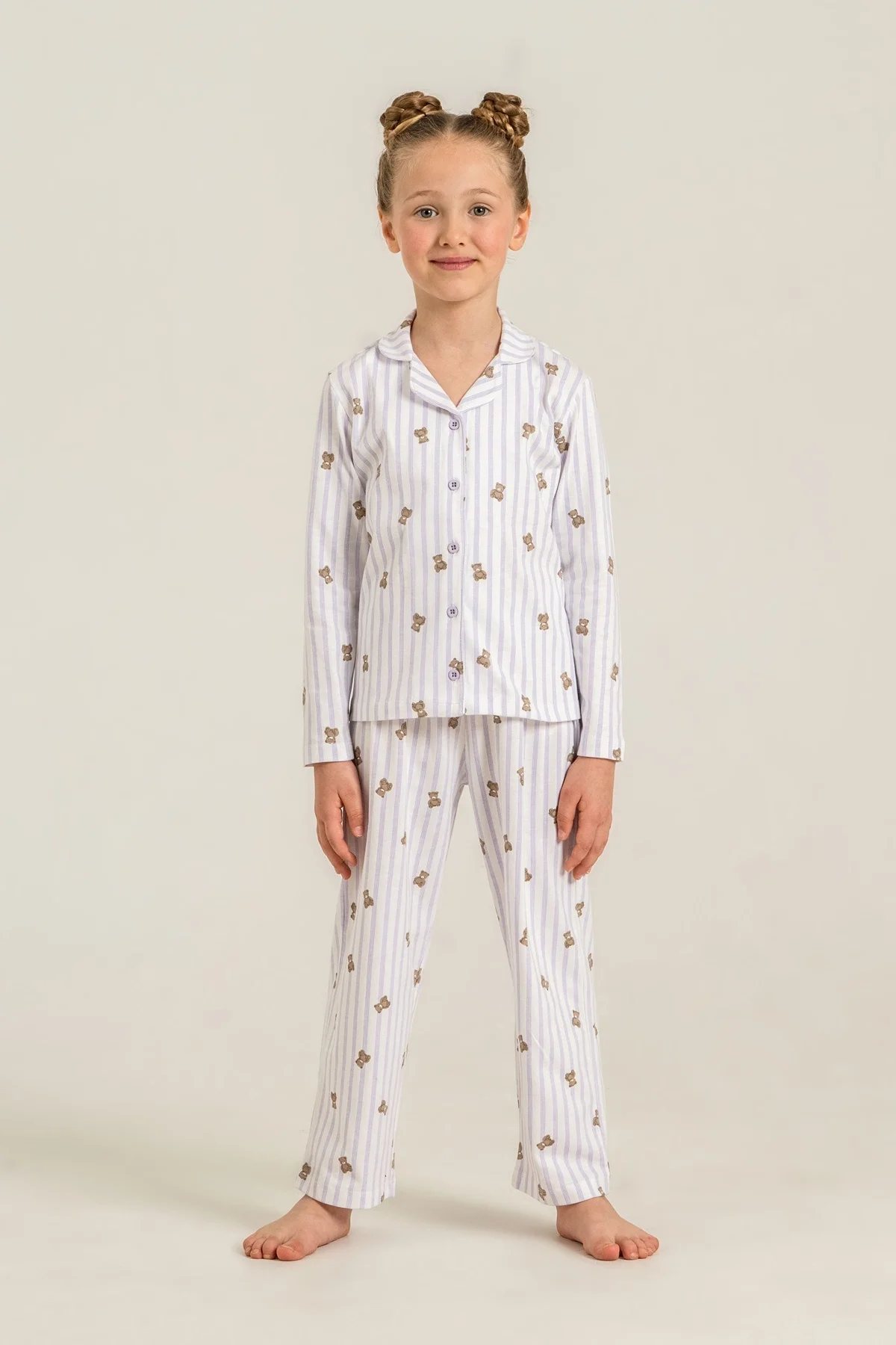 Rolypoly Rp3913-G Kız Çocuk Gömlek Pijama Takım görsel 2
